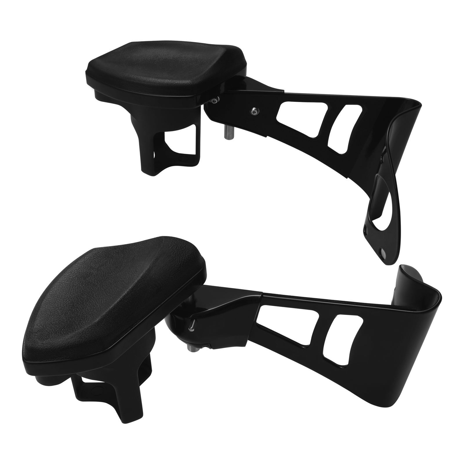 Black Passenger Arm Rests Armrests Drink Holder Fit For Harley Touring 2014-2024