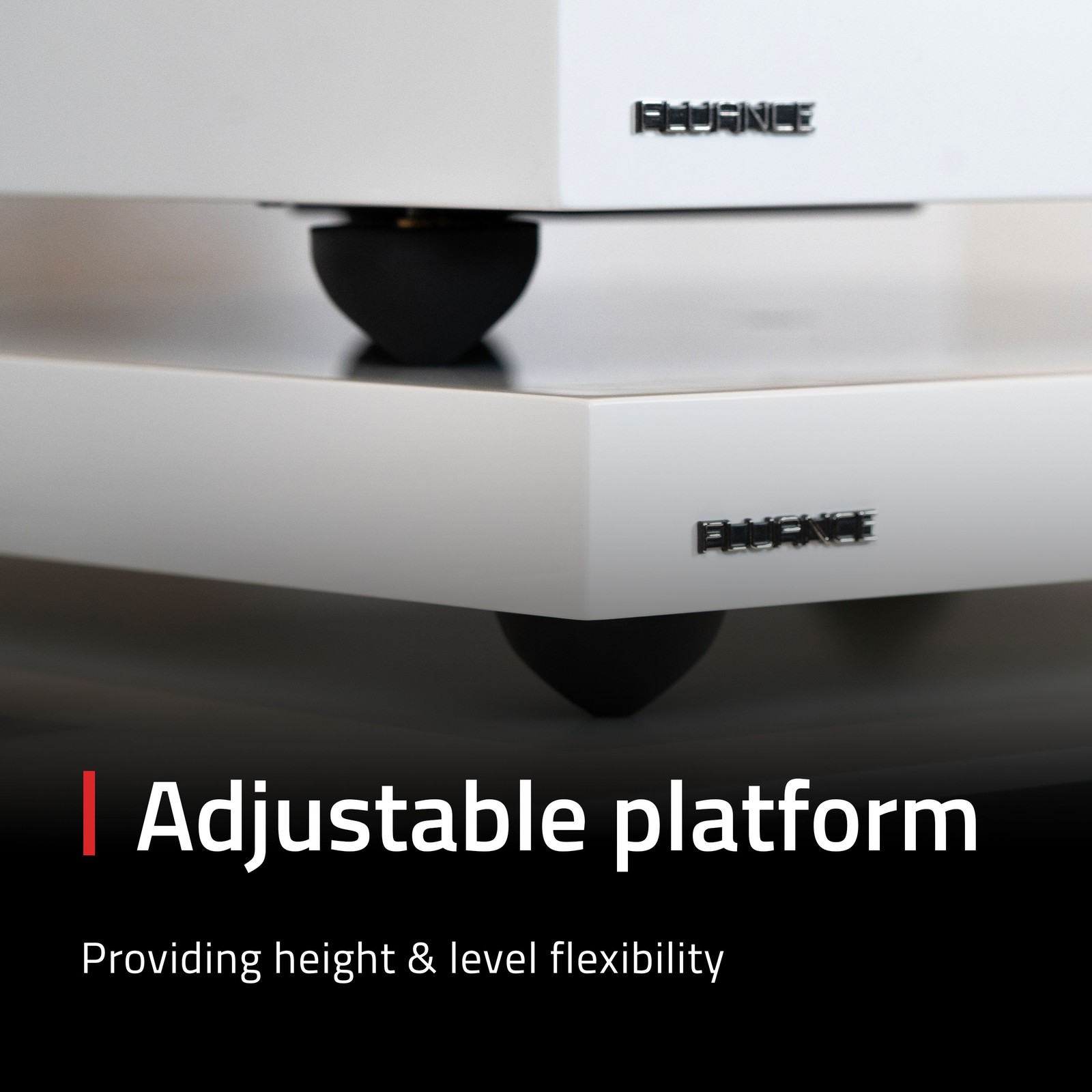 Fluance IB40 Turntable Isolation Base Anti-Vibration Wood Platform, Bubble Level