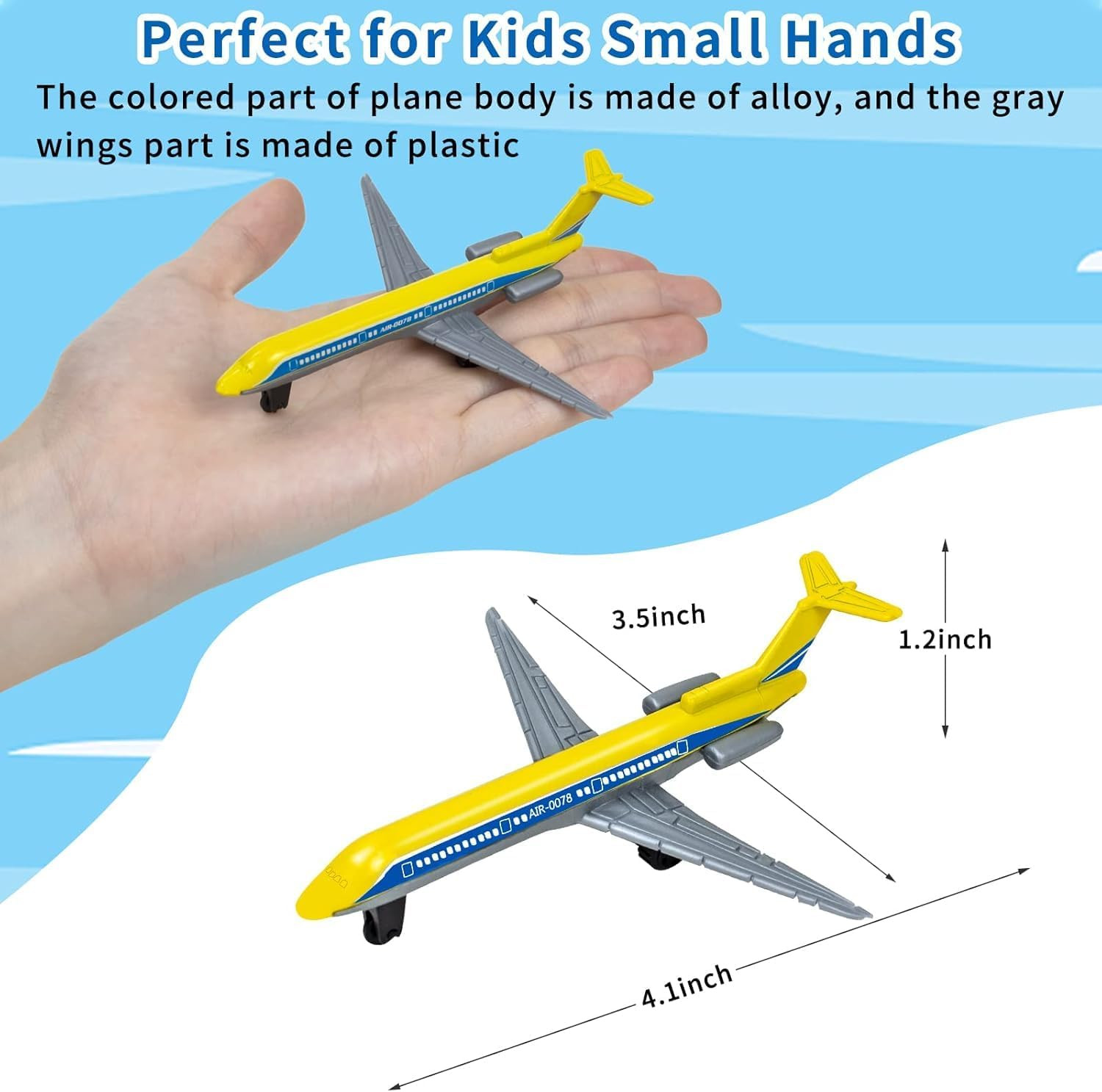 Toy Airplane 6 Pack, Diecast Airplane Toy for Boys Age 3 4-7 8-12, Alloy Planes