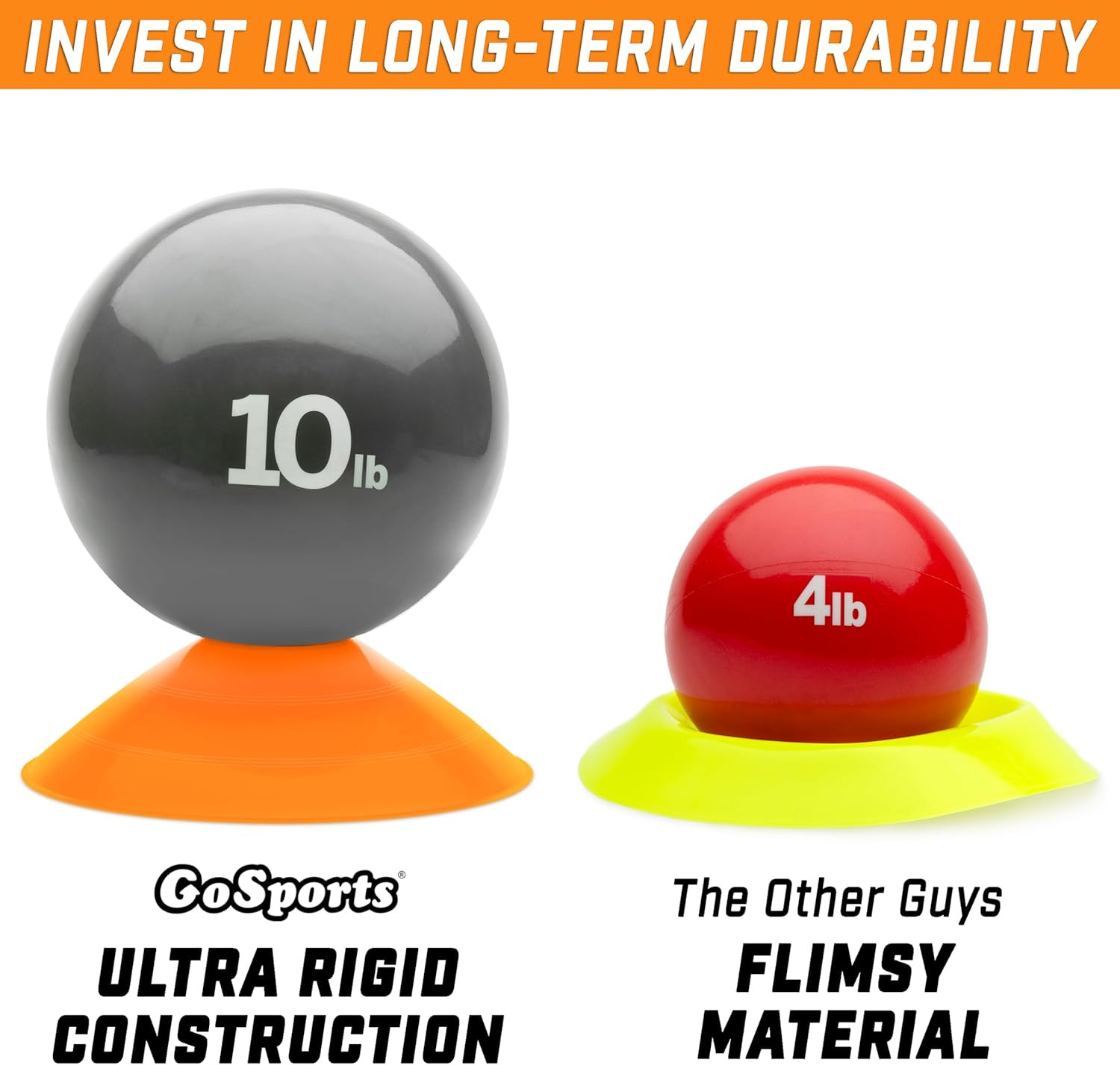 Premium Sports Cones for Agility Training and Drills - 20 Pack with Tote - Orang