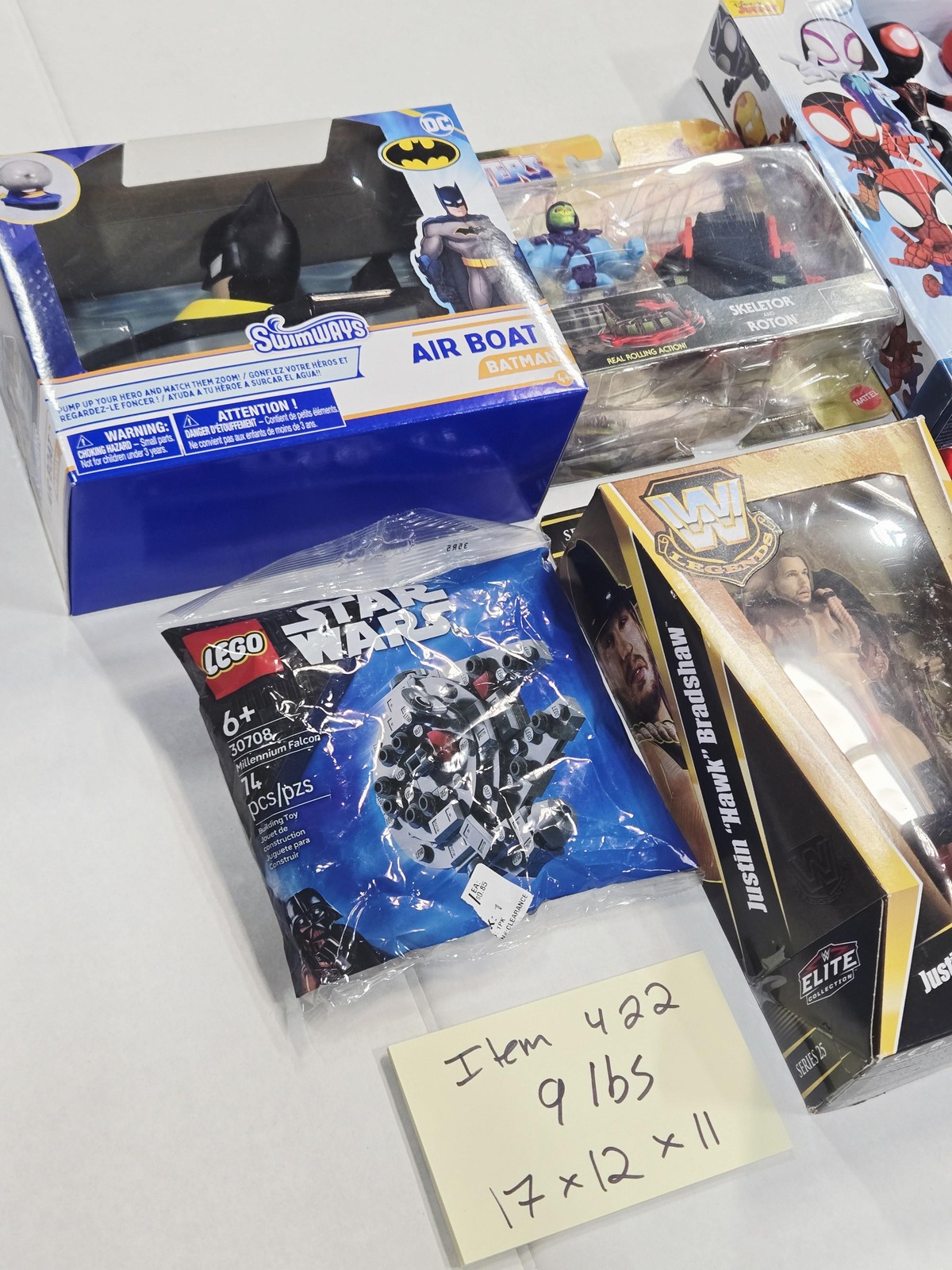 Mixed Toy Lot Batman Marvel Spidey LEGO Star Wars WWE AEW Minecraft New Figures