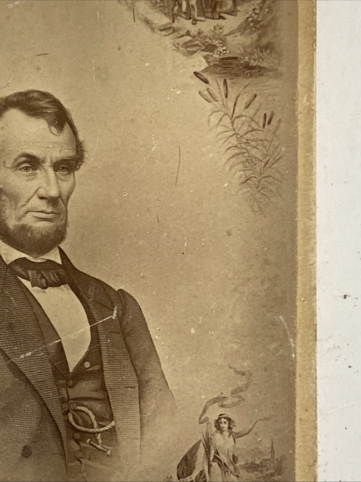 CDV Abraham Lincoln 1862 Stamp C.H. Wright Authentic Original Rare ￼