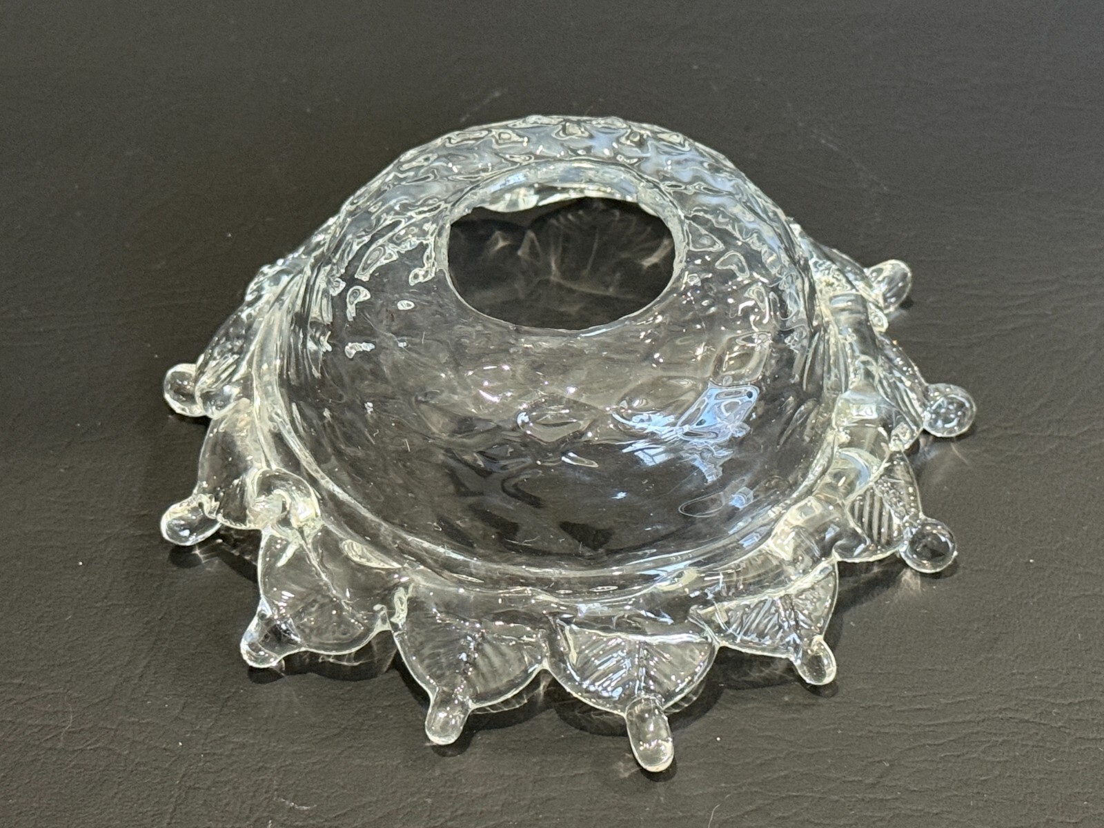 Vintage Venetian Murano Art Glass Chandelier Part Bobeche, 1-5/8" Fitter