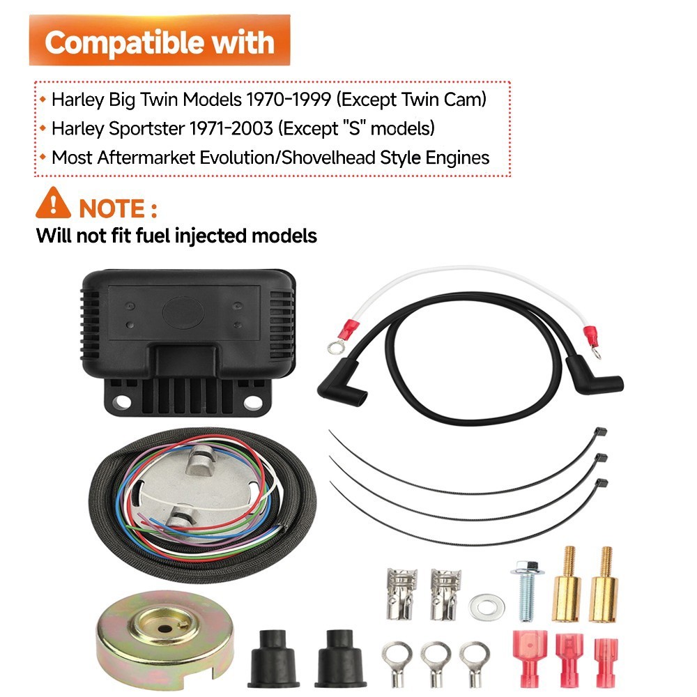 Single Fire Programmable Ignition Kit For 1970-03 Harley-Davidson Big Twin Evo