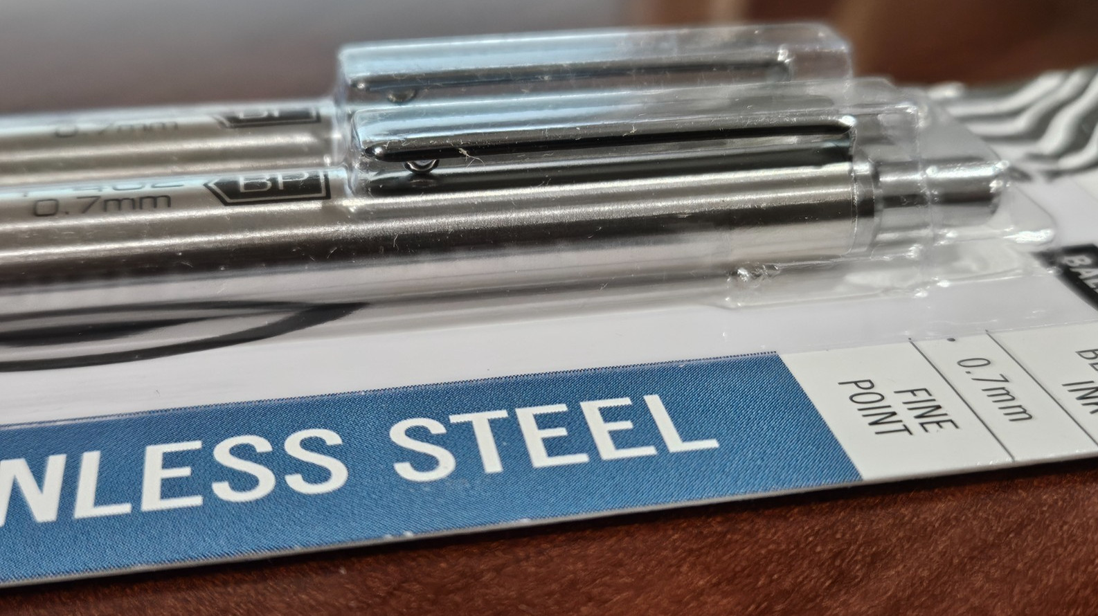 2 Zebra F402 Ballpoint Stainless Steel Retractable Pen Fine Point Black 0.7 mm