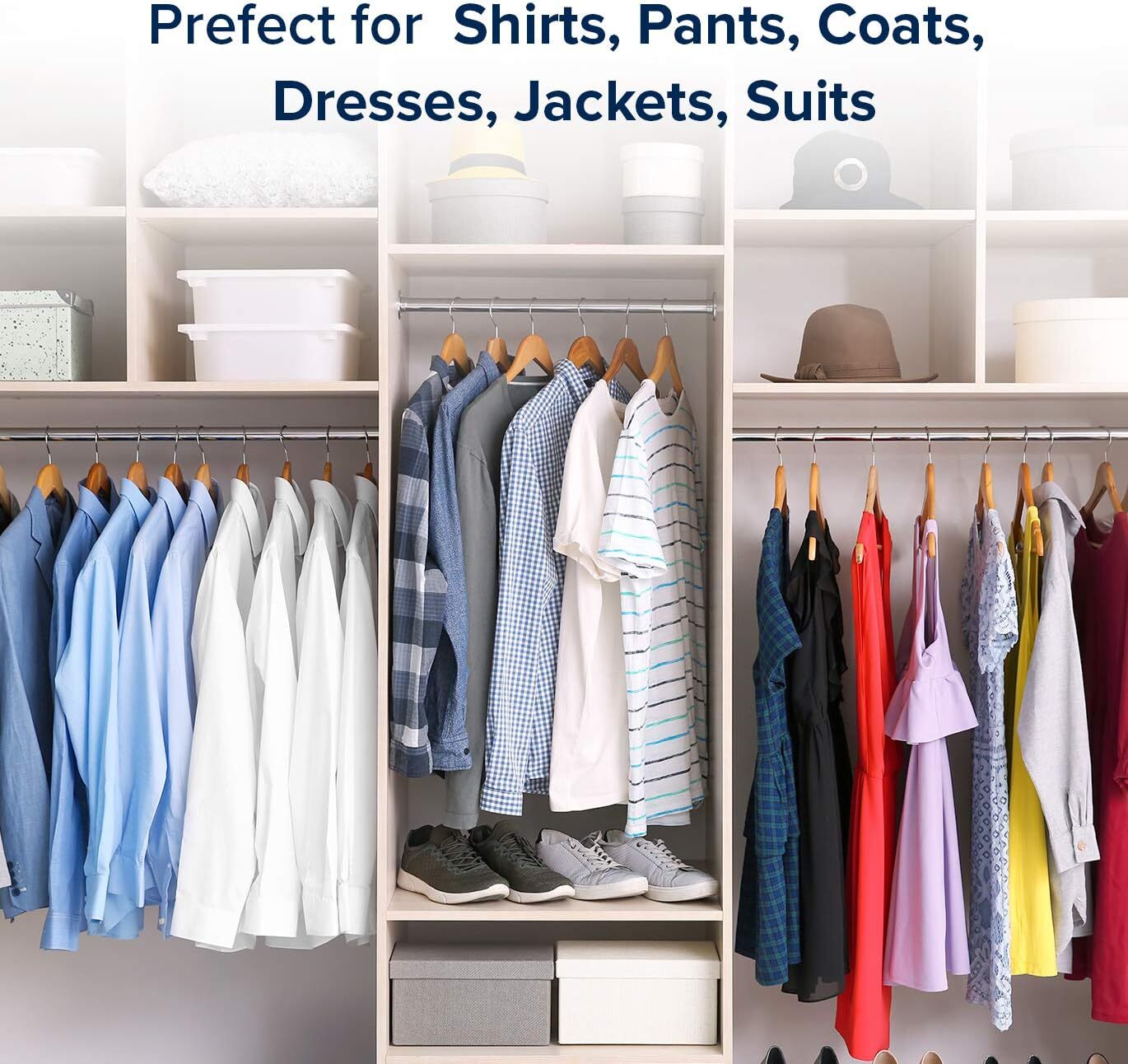 Wooden Hangers Pack of 20 & 80 Suit Hangers Premium Natural Finish Utopia Home