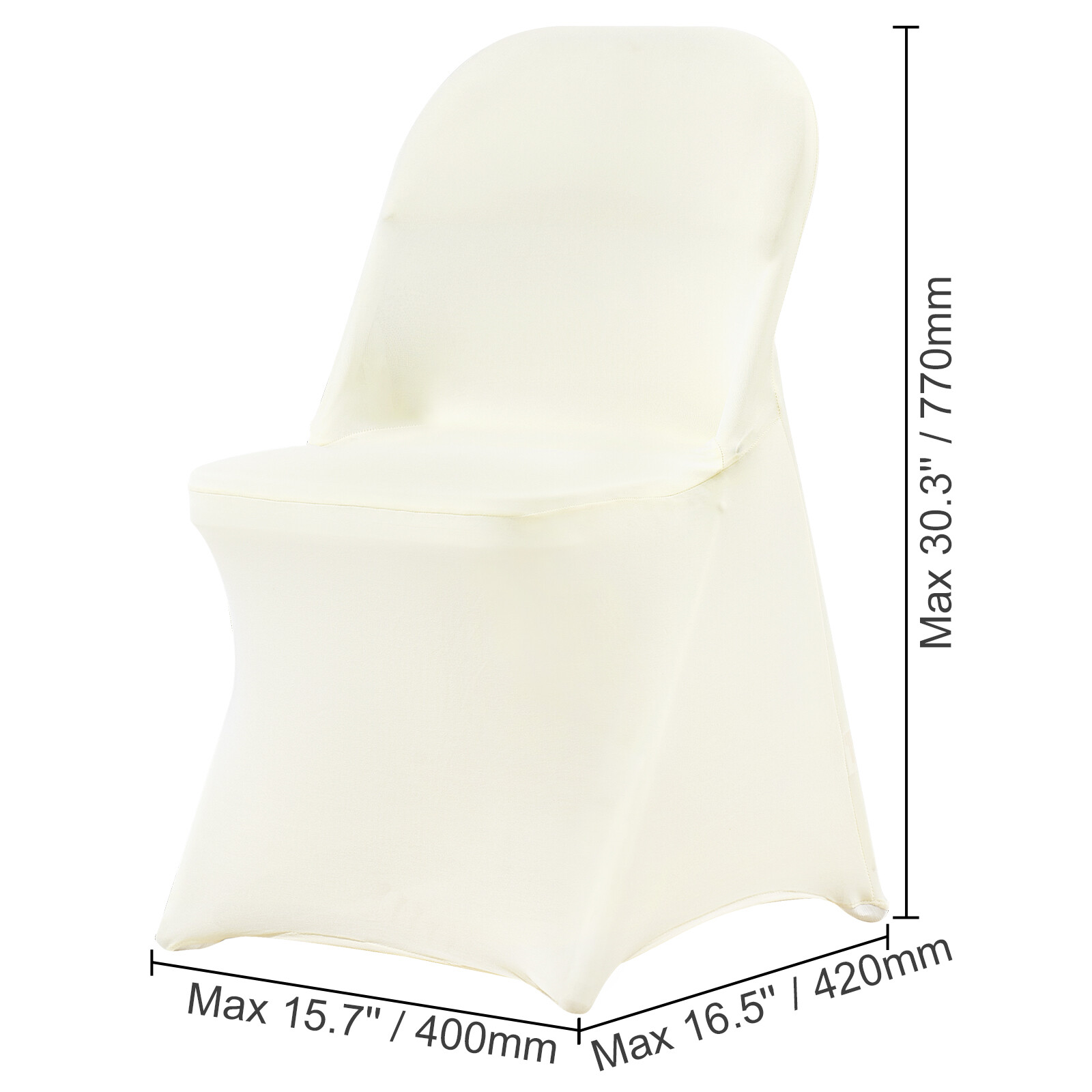 VEVOR 30/50/100PCS White Stretch Folding Chair Covers for Wedding Party Dining