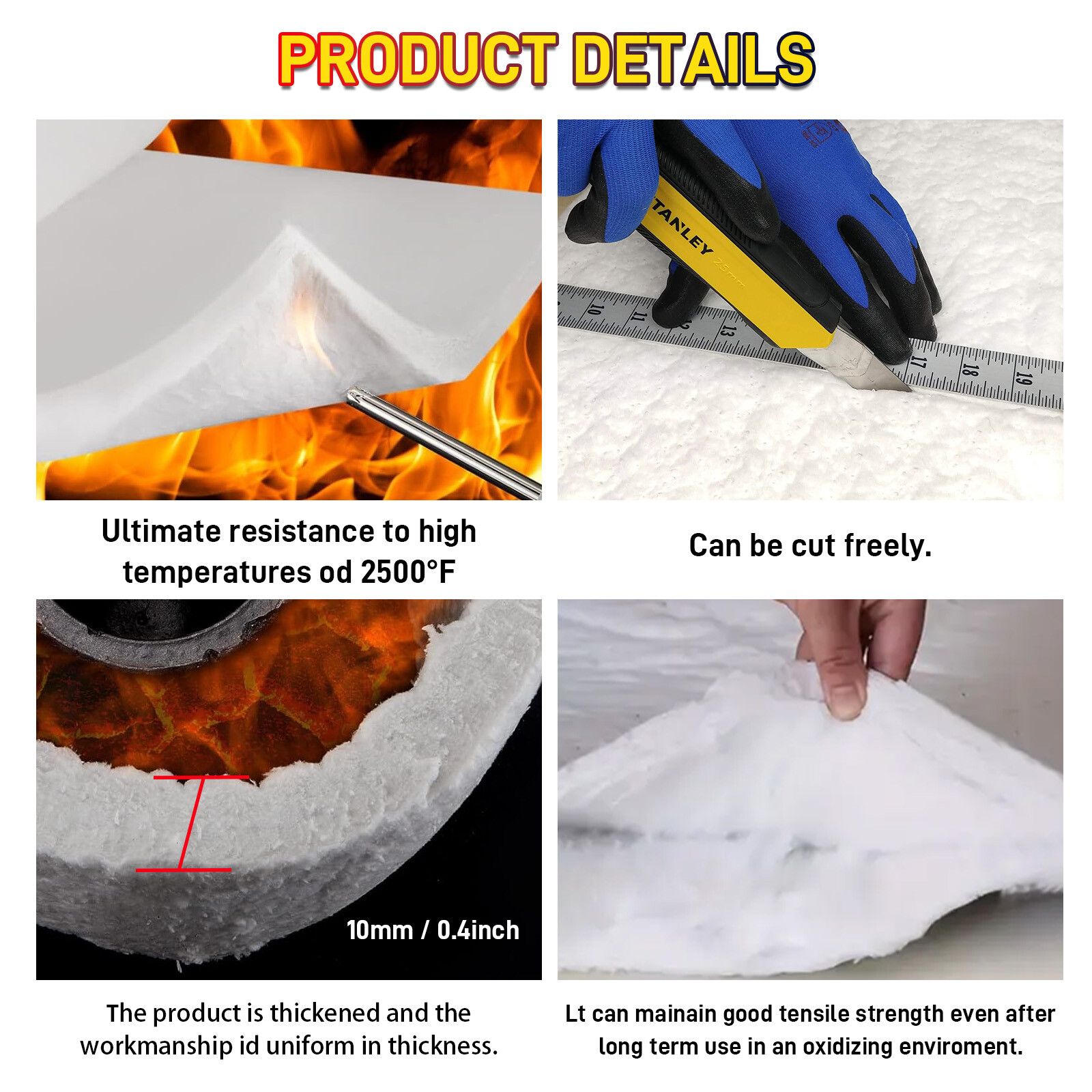 Motorcycle Fiberglass Exhaust Muffler Mat Packing for Silencer Universal Wrap