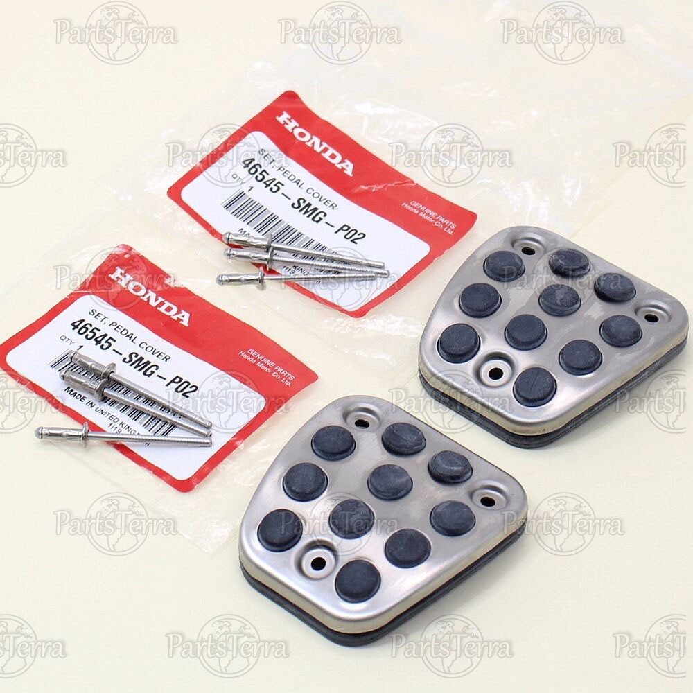 OEM Honda Civic Accord Acura RSX Clutch & Brake Pedal Cover 46545-SMG-P02 - 2 pc