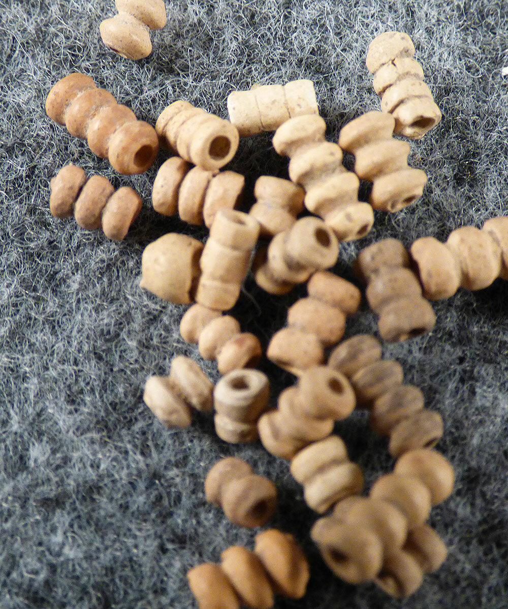 (20) Pre-1600 Cherokee Indian Terracotta Trade Beads Ancient Beads Nice Patina