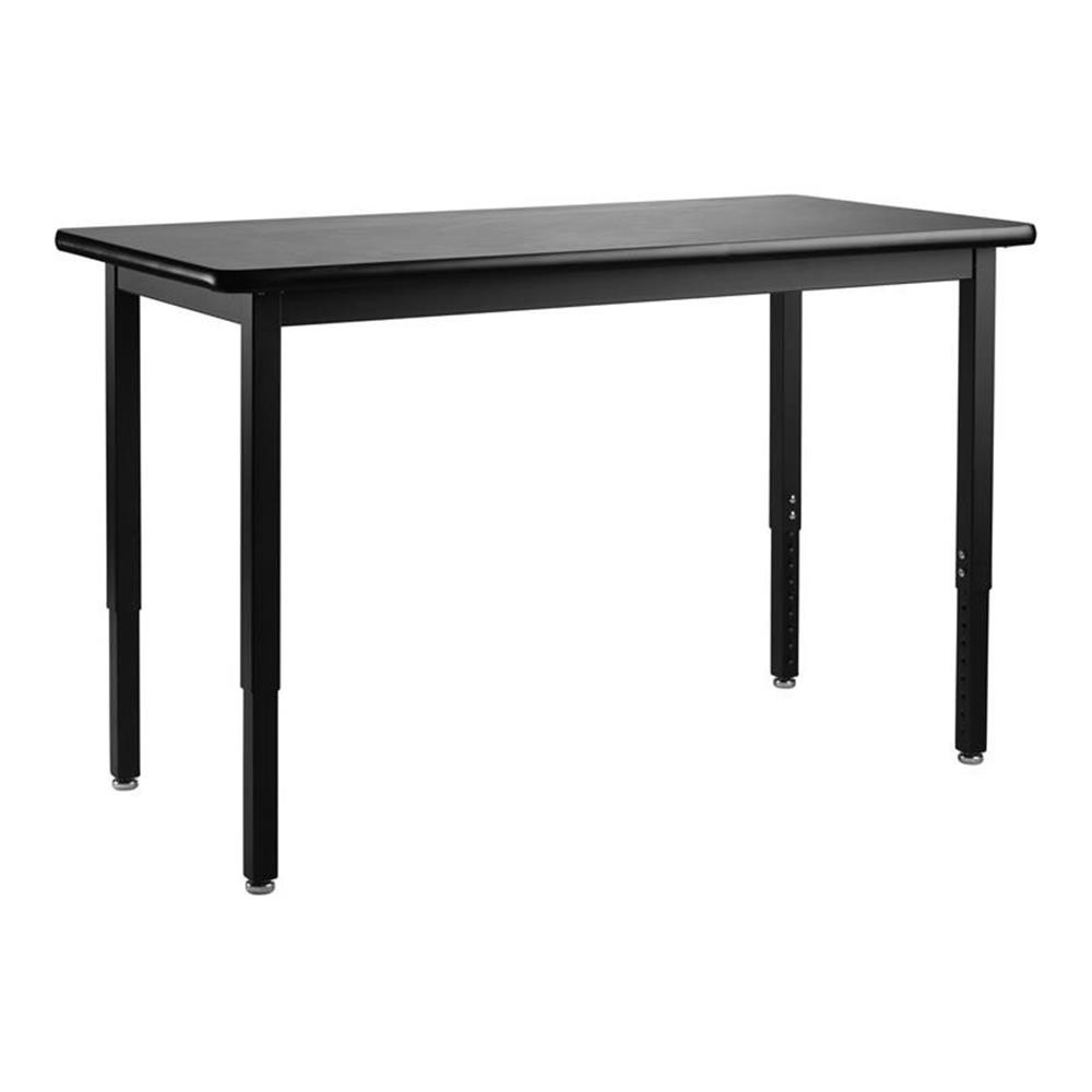 Pemberly Row 24x48" Metal Science Lab Table with HPL Top in Black