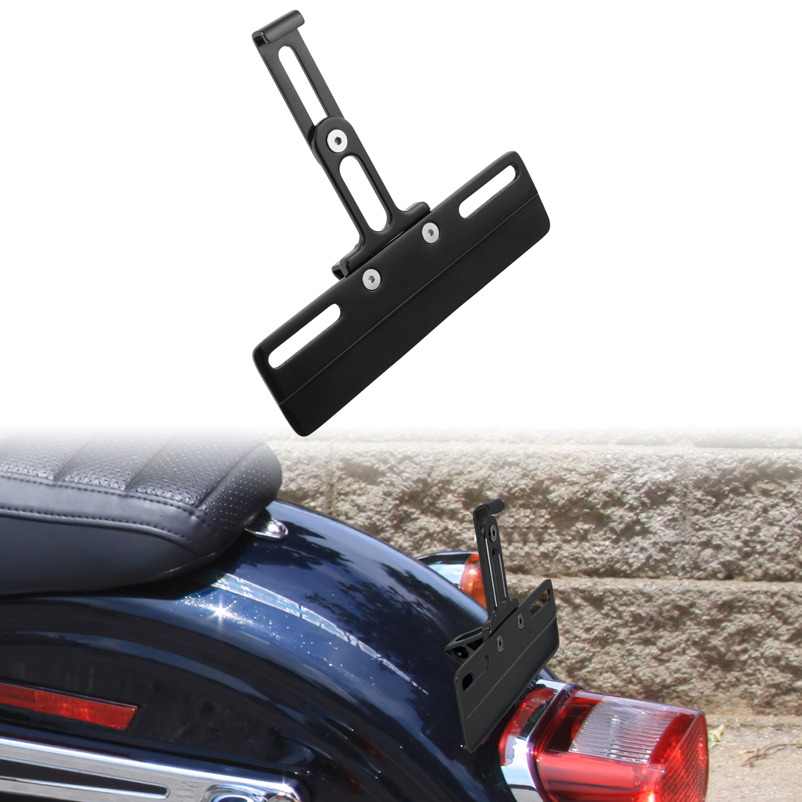 License Plate Holder Rear Bracket Mount Fit For Harley Dyna 99-17 Softail 99-25