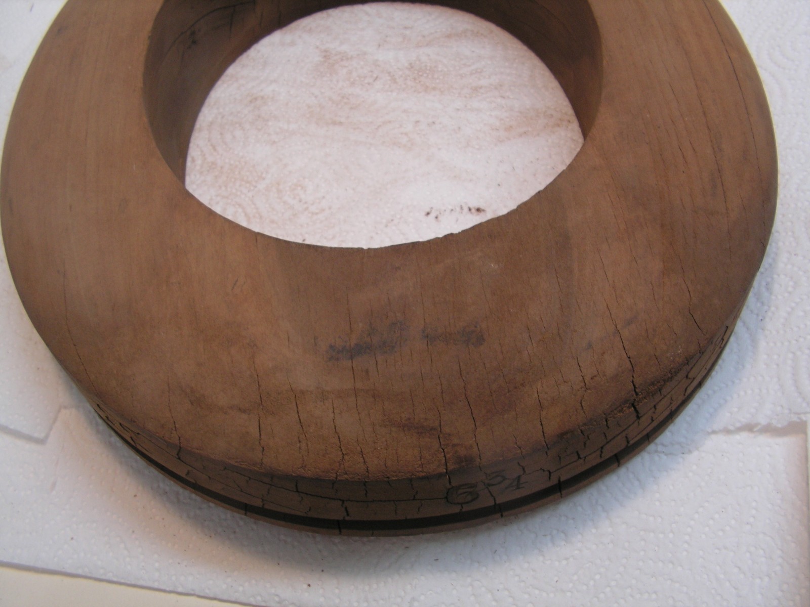 Antique Wooden Block Hat Brim Mold Millinery Form 32 6 3/4 2 5/8? 11" 12 5/8"