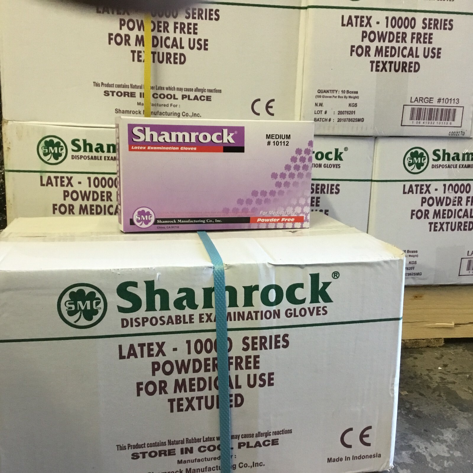 Shamrock Powder Free Examination Latex Gloves 1000 PCS Small ,Medium , Large