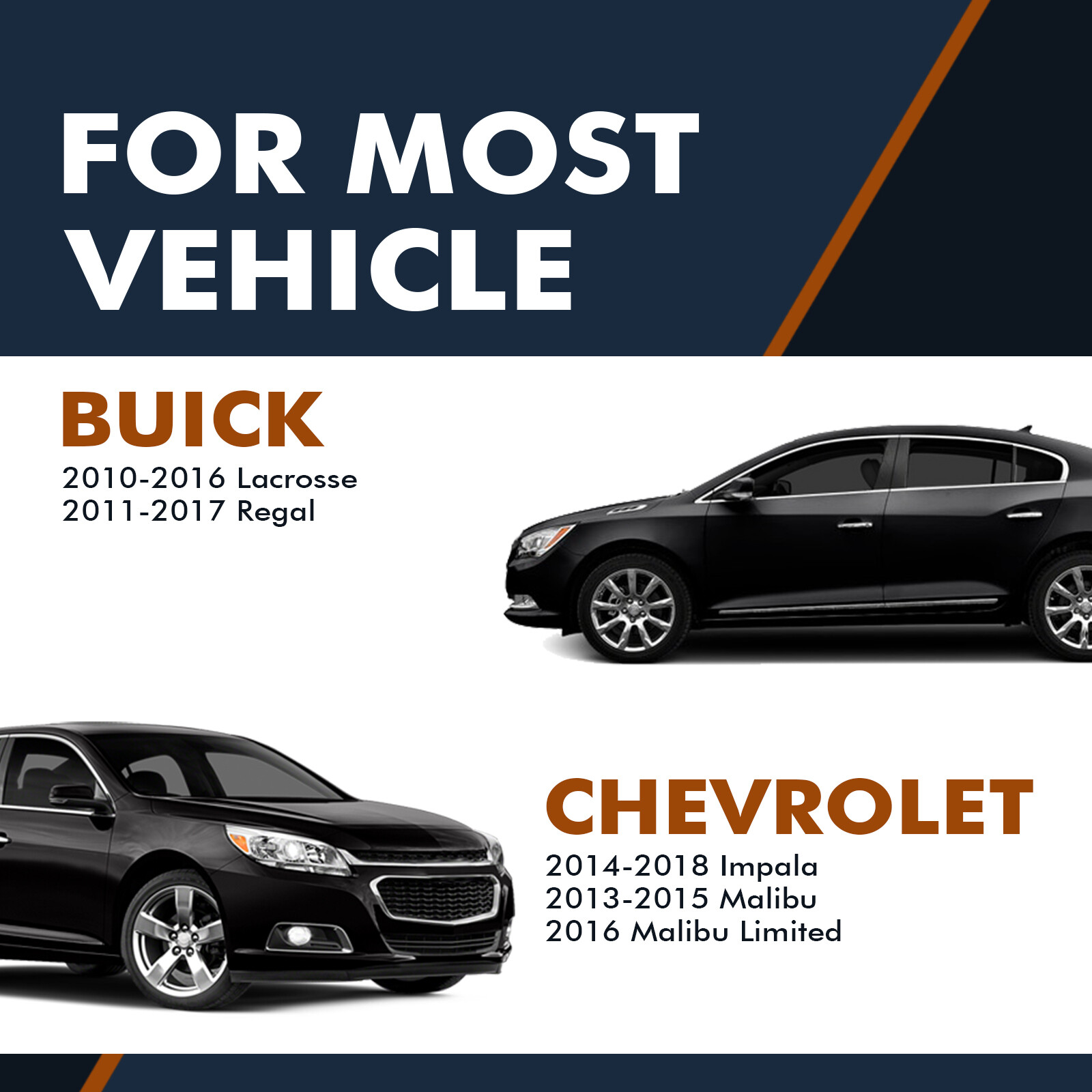 Pair of 2 Rear Complete Shock Absorber Kit For 2013-2015 Chevrolet Malibu