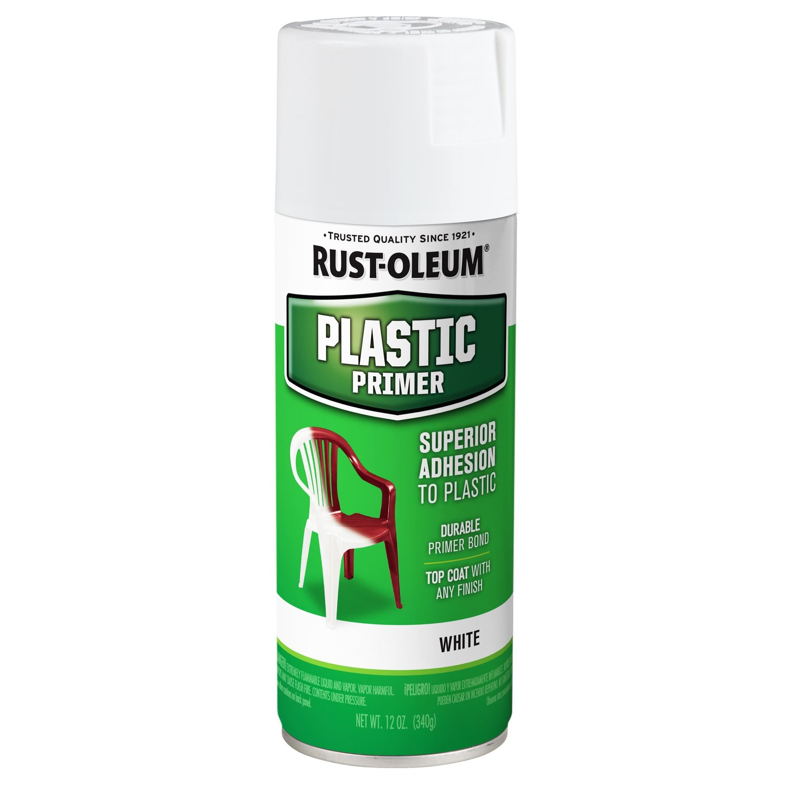 Rust-Oleum Specialty Plastic Primer Spray, Aerosol 12 oz Flat White- 209460