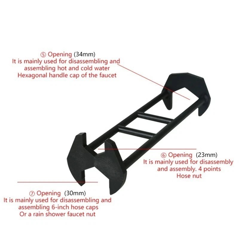 Multifunctional Sink Wrench Set, 2-Pack Basin and Faucet Wrench Tool with Fou...