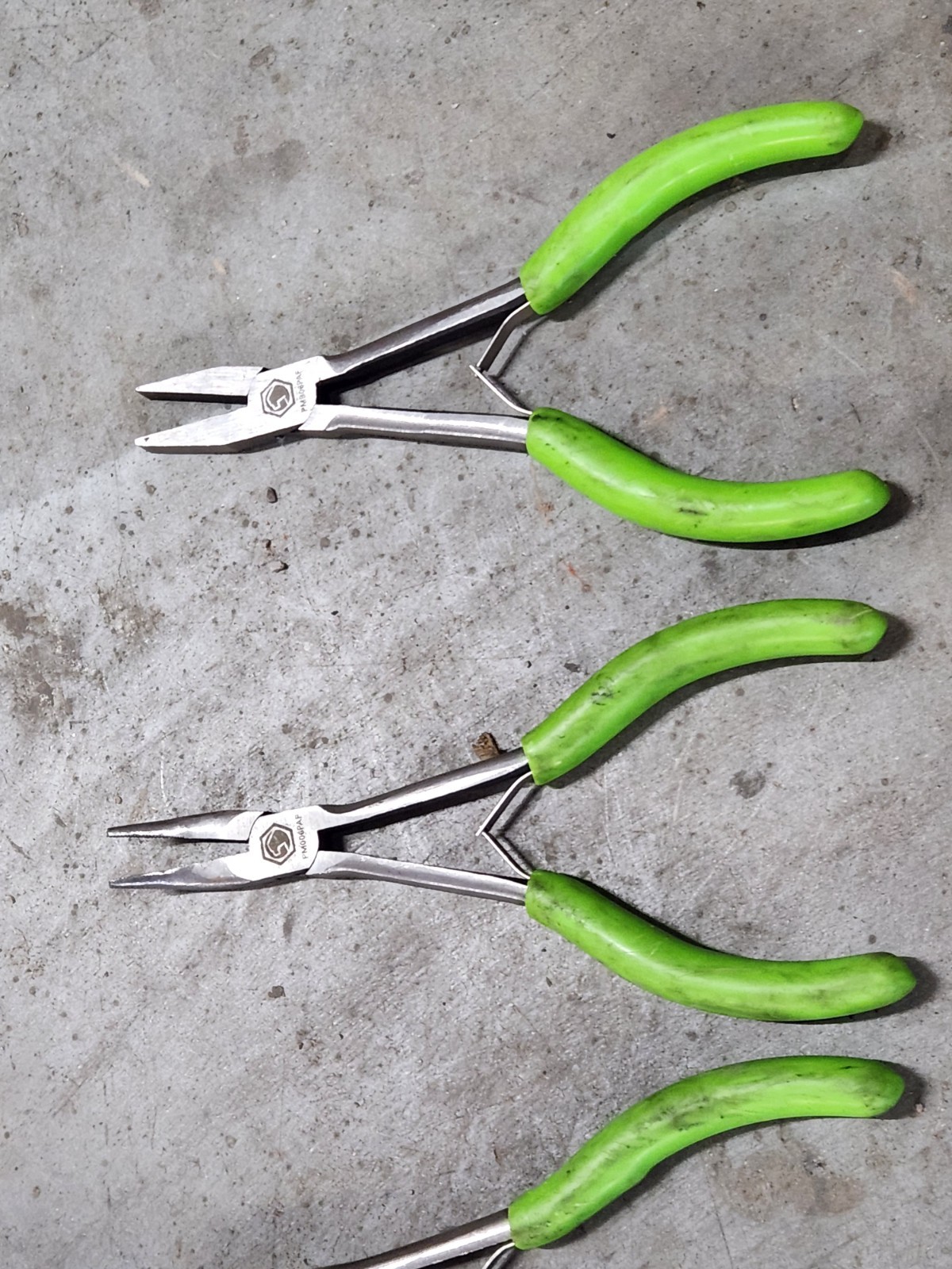 Lot 9 MATCO Mac PLIERS Cutters Needle HOSE CLAMP LONG REACH Green Red USED