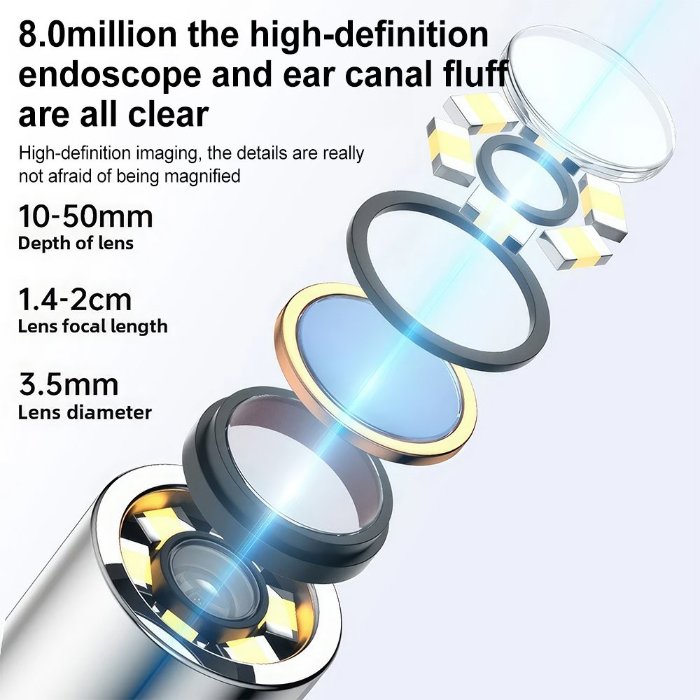 WIreless Ear Wax Removal Tool Camera WiFi Visual Ear Pick Rechargeable Endoscope