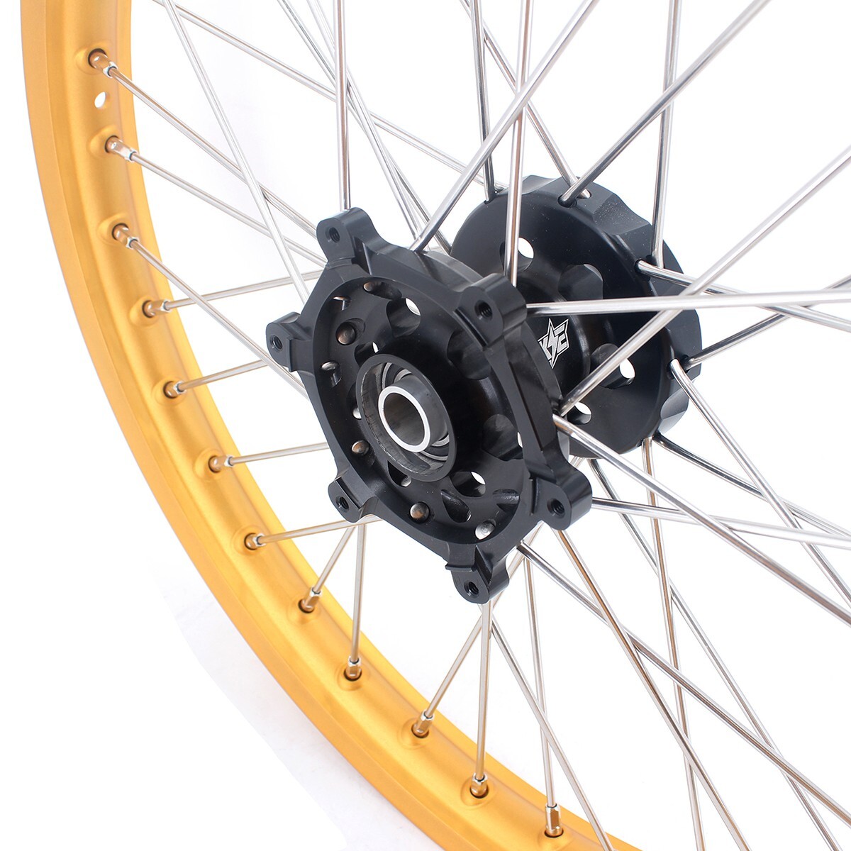 KKE 21/19 Wheels for Suzuki RM125 1996-2007 RM250 1996-2008 Gold Rims Black Hub