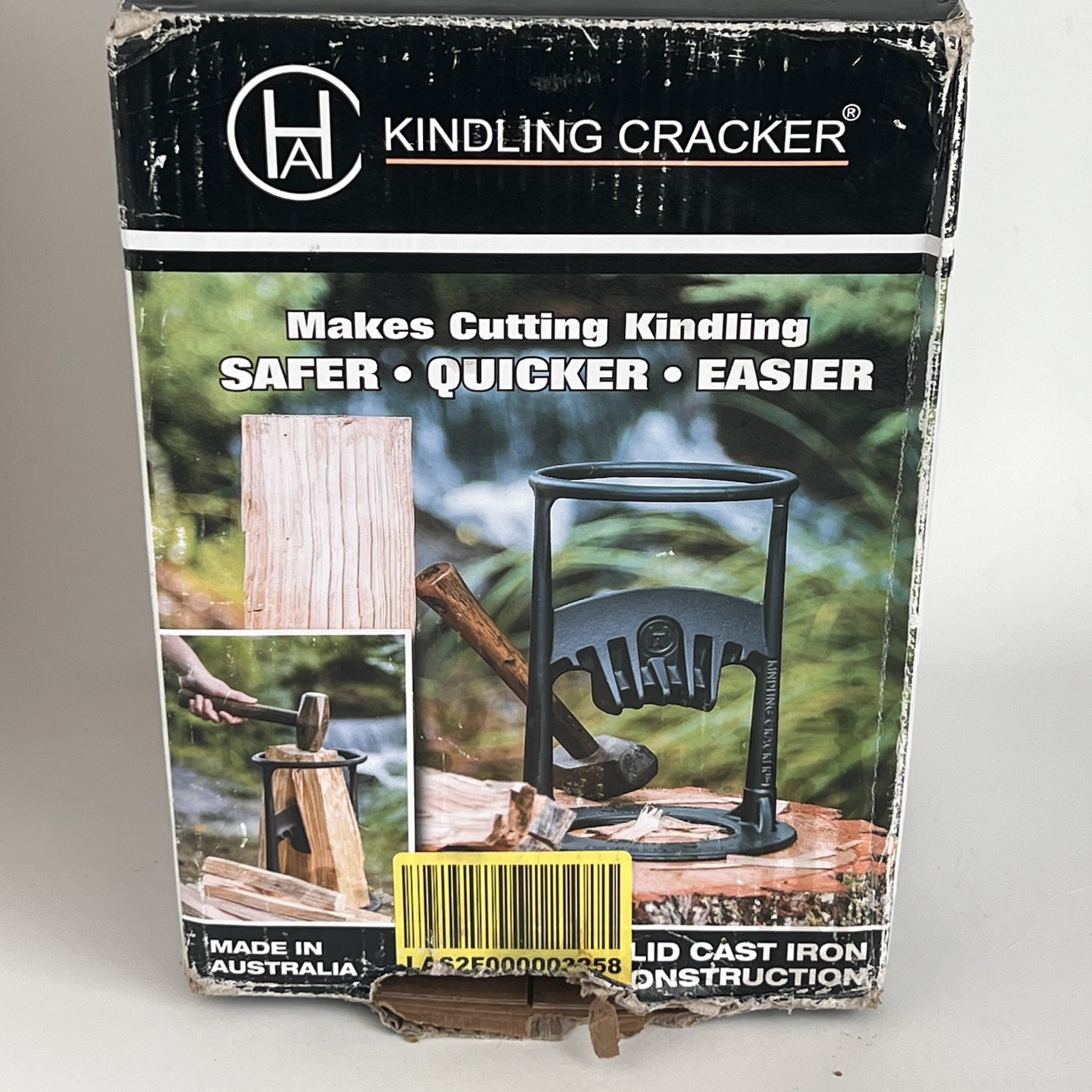 Kindling Cracker Firewood Log Splitter Cutter Black Australia NIB Camping