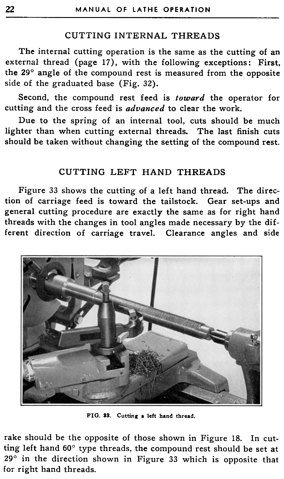 ATLAS/CRAFTSMAN 10-F Metal Lathe Threading Operations Manual 0020