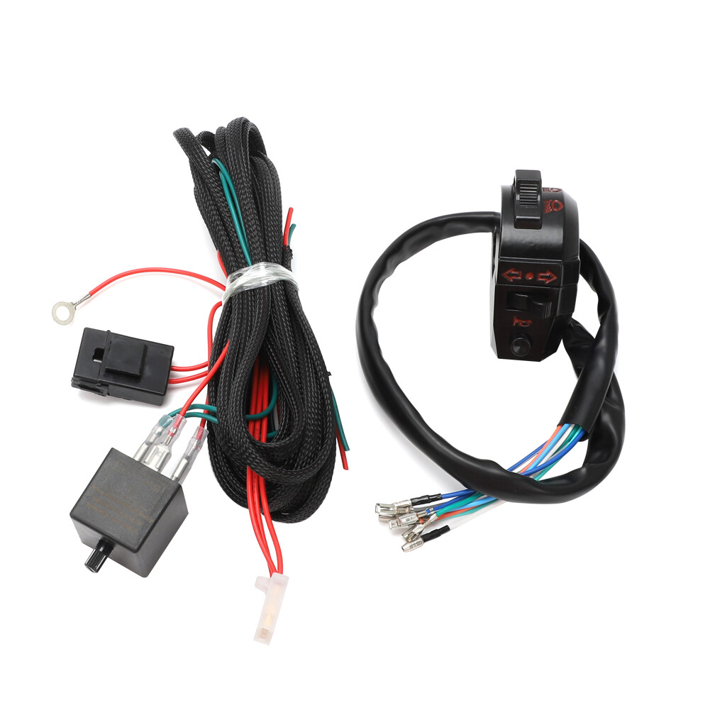 4X Universal Motorcycle Indicator Wiring Loom Harness Relay Kit Turn Signals