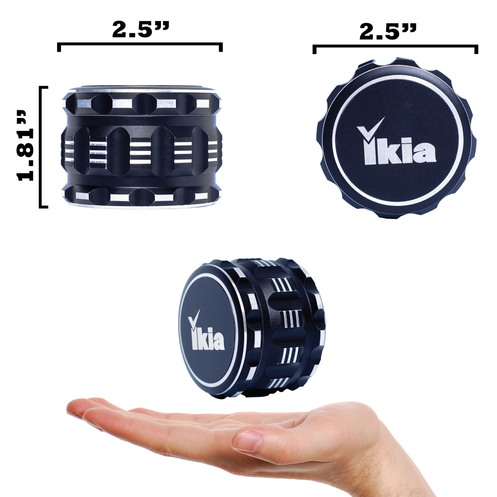 IKIA Spice Grinder 2.5 Inch 4 Piece Crusher Aluminum Grinder (Lot of 50 avail)