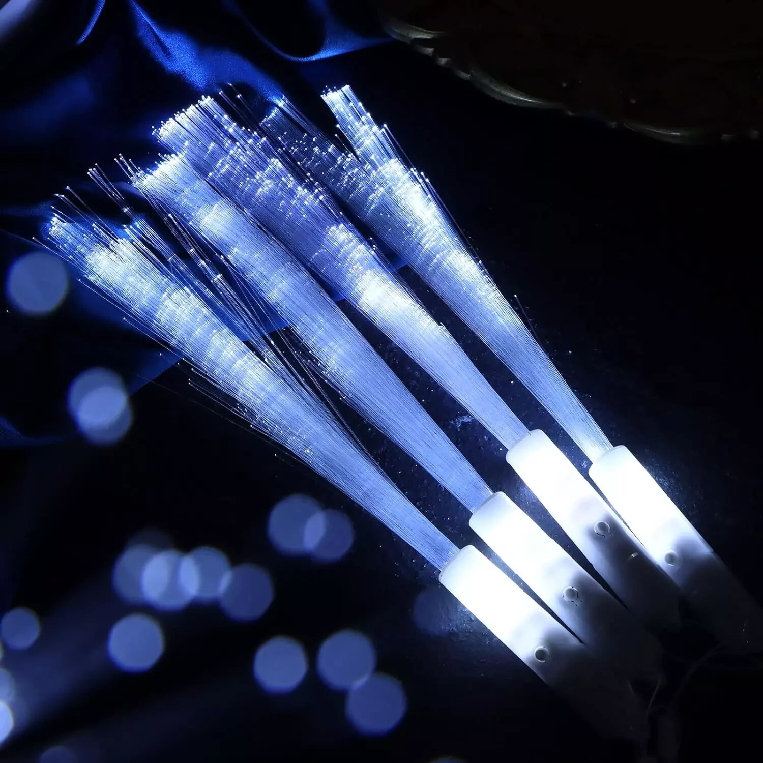 80pcs Fiber Optic White LED Wands, Glow Sticks for Parties, Weddings, Events