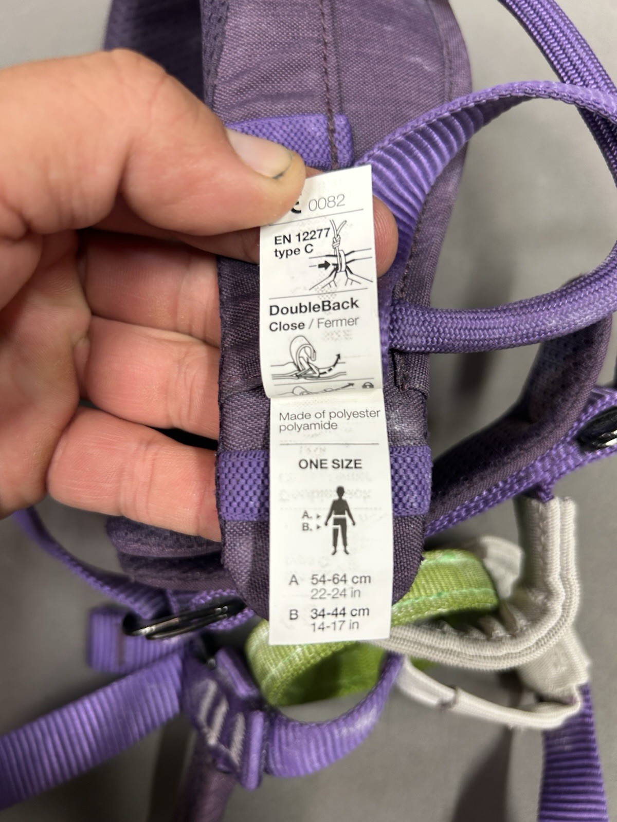 PETZL MACCHU Kids Climbing Adjustable Seat Harness Purple