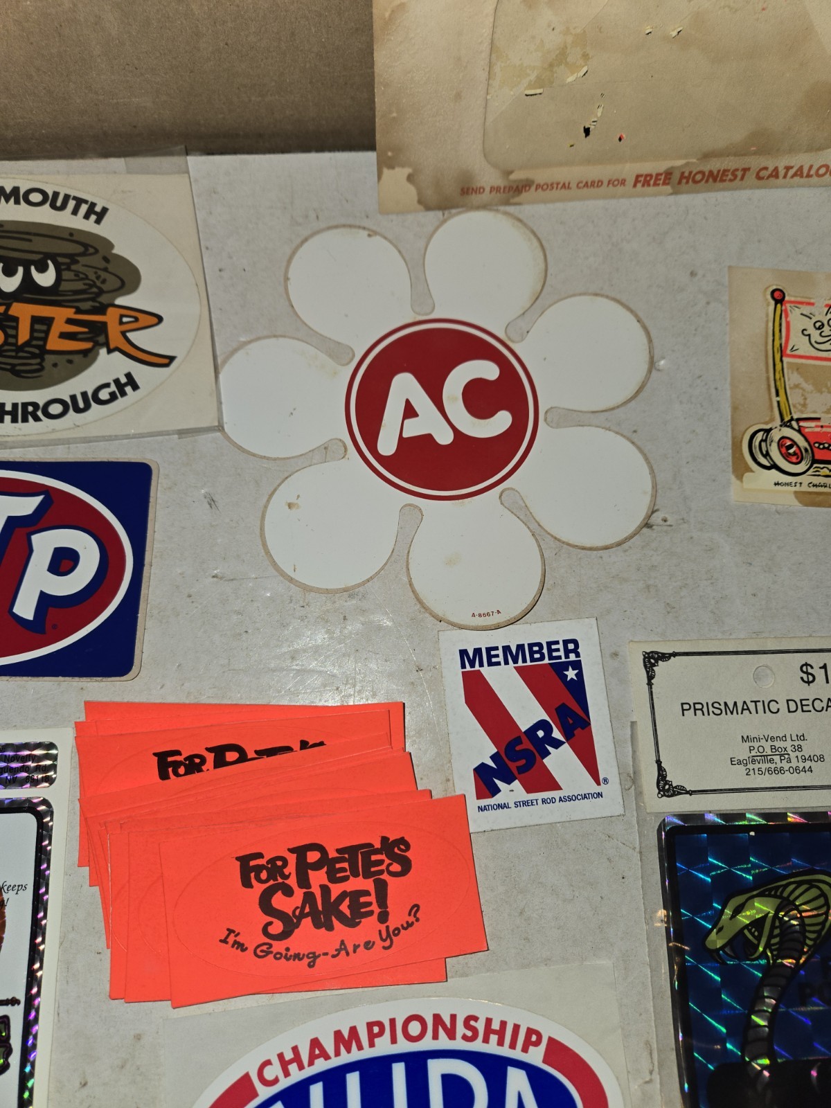 43 Vintage 80s/90s Racing Stickers,Decals,Crane,Ford Power,Stud Oil,Holley,STP