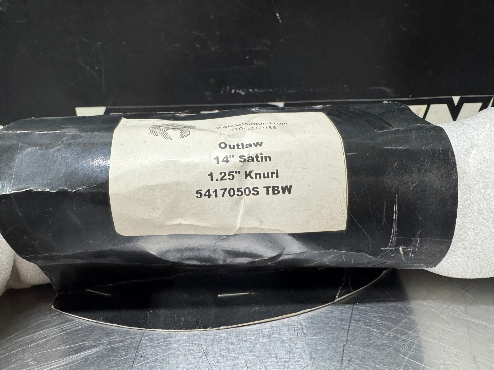 KST KUSTOMS HANDLEBARS OUTLAW 14” SATIN BLK APE HANGERS 1.25” #L440