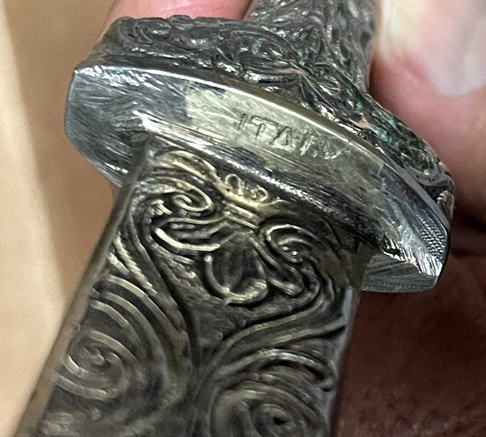 SILVER DAGGER REPLICA 19TH CENTURY GROTESQUE ARABESQUE HANS HOLBEIN ITALY