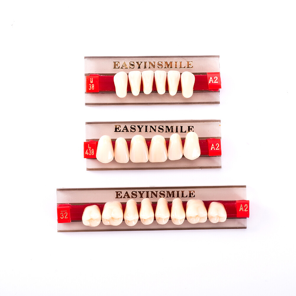 Easyinsmile Dental DIY Acrylic Resin Denture False Teeth Set/Upper/LowerA1/A2/A3