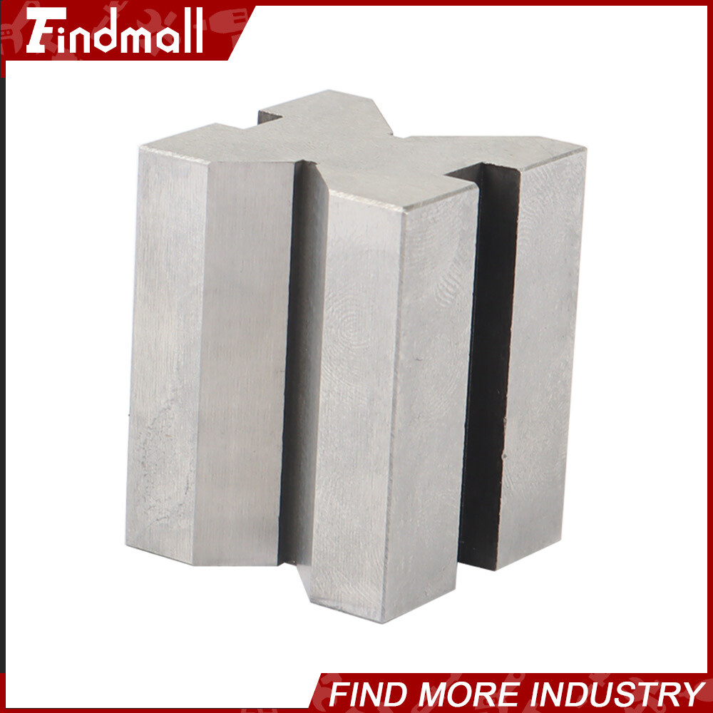 Findmall 1-5/8" x 1-1/4" x 1-1/4" V-Block and Clamp Set Hardened Steel 90 Degree