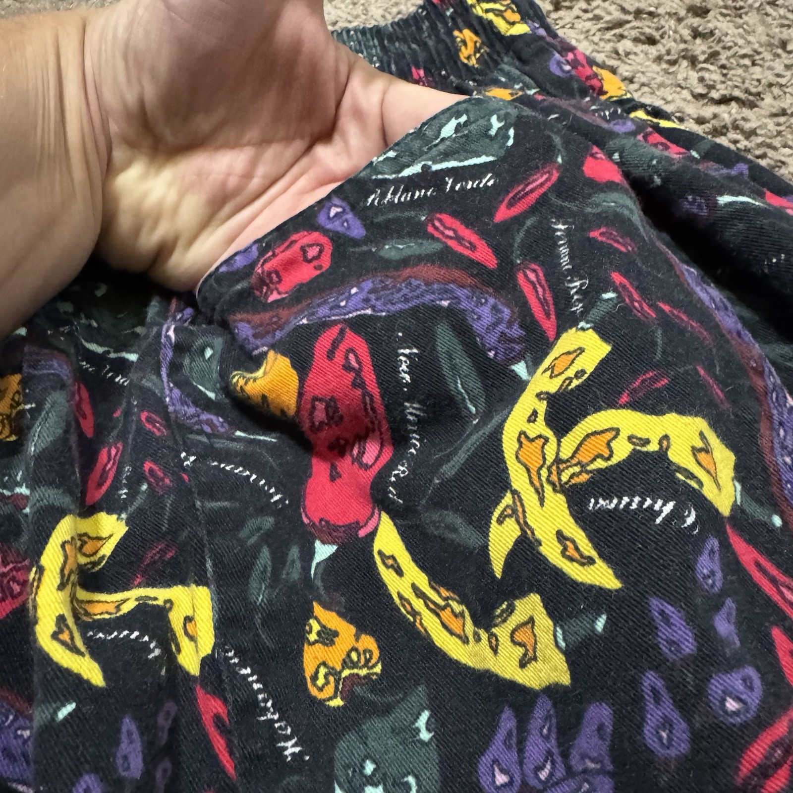 Chefwear Baggy Chef Pants Spicy Hot Peppers, Medium Elastic Drawstring