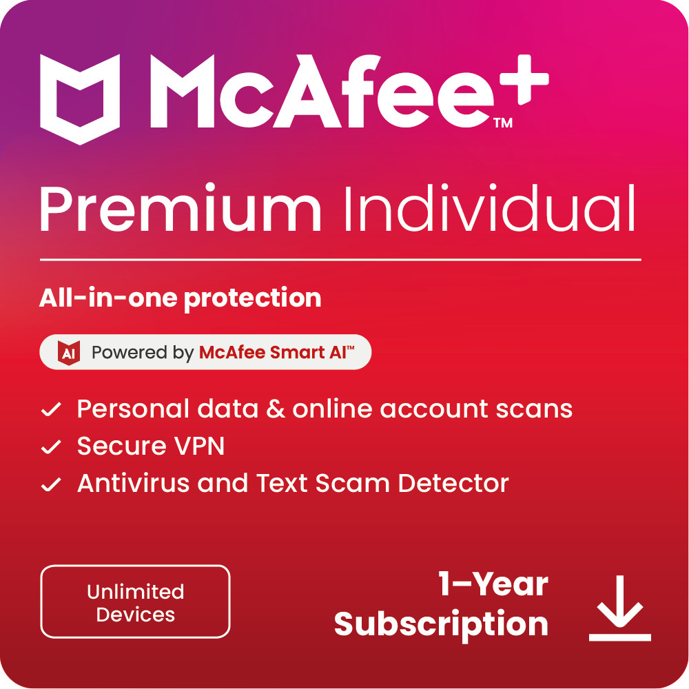 McAfee+ Premium Individual 2025 | Online Security & Privacy Protection | Digital