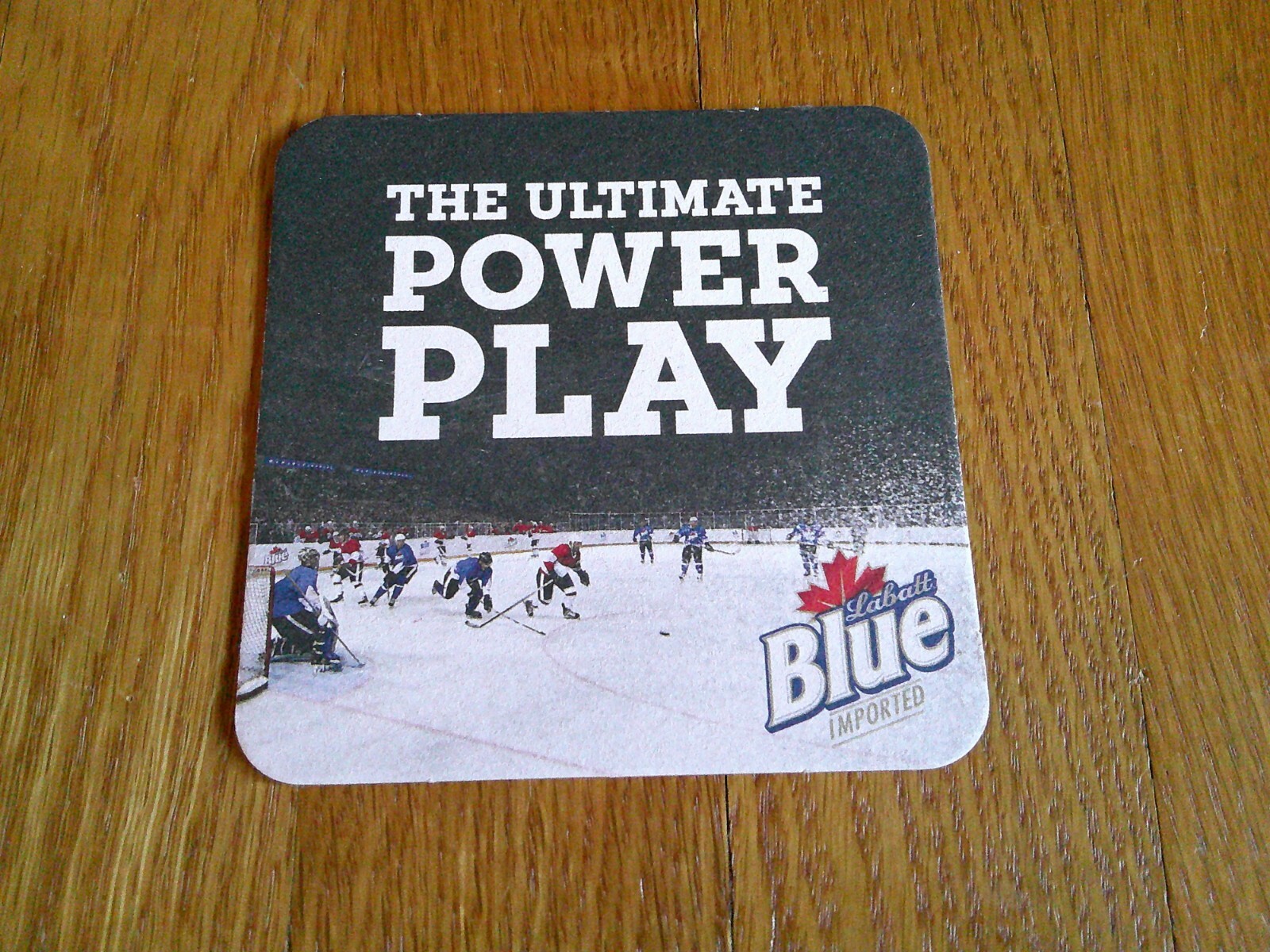 Labatt Blue Beer Coaster 2013 Ice Hockey Power Play Collectible FREE SHIP
