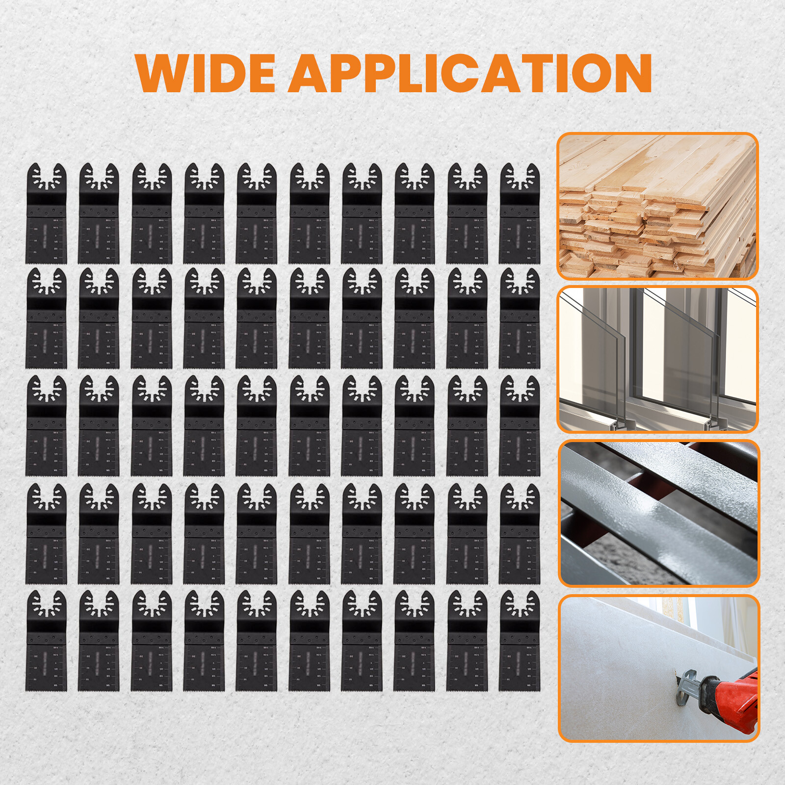 50Packs Universal 34mm Oscillating Multi Tool Saw Blades Carbon Steel Cutter DIY