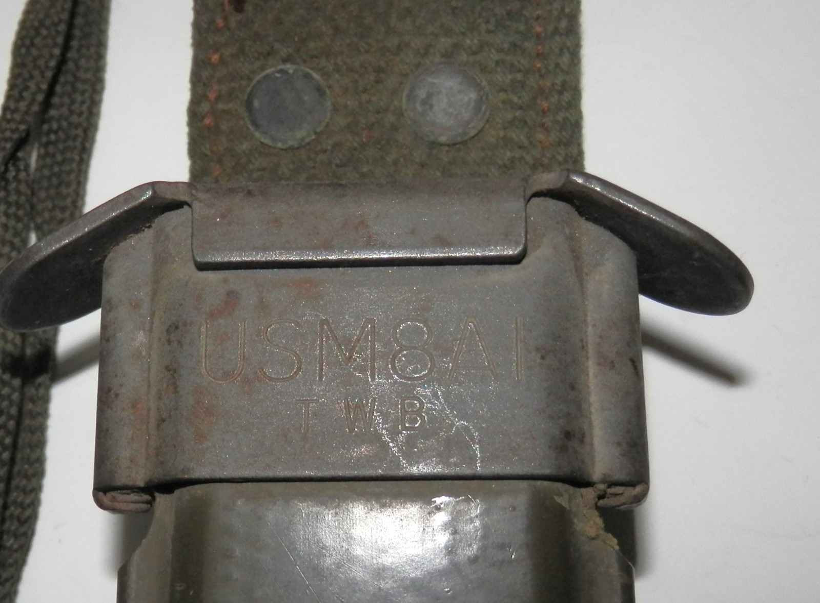 WWII US M IV Bayonet marked USM8A1 TWB with Sheath