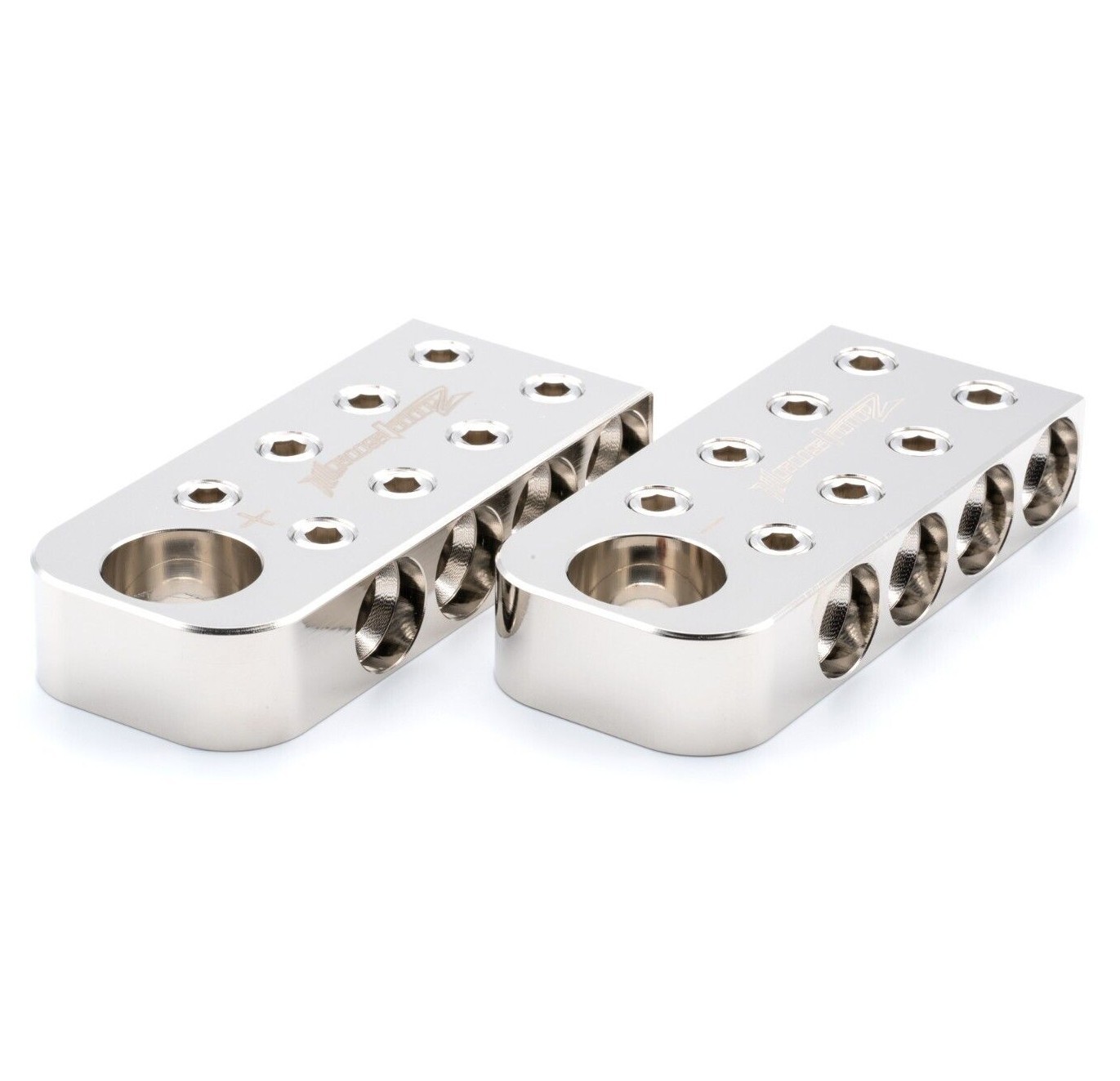 Pair ILL Customz Battery Terminals 0 Gauge 8 Input 1/0 AWG Bolt Down Ends