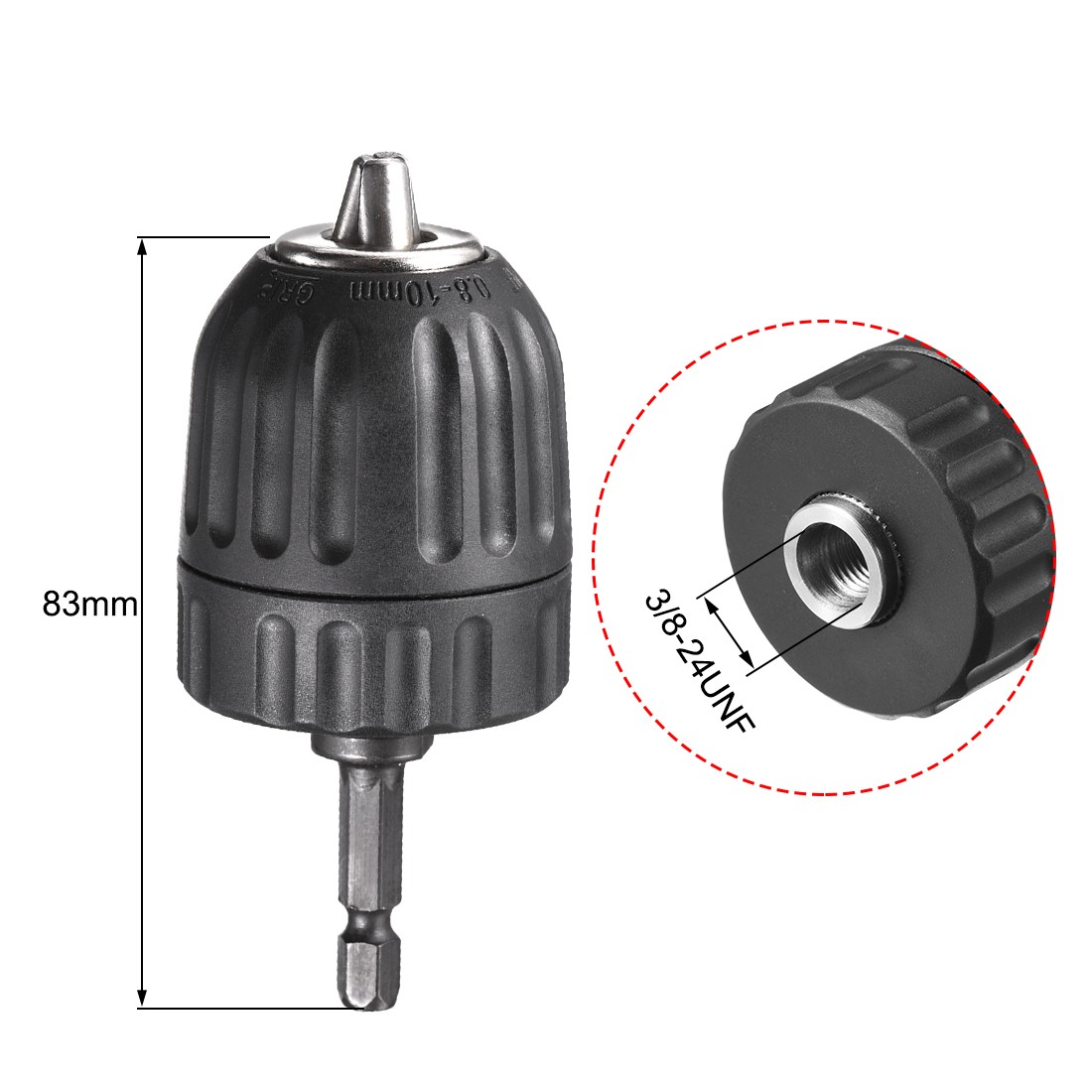 3/8inch Keyless Drill Chuck Hex Shank Adapter FOR IMPACT DRIVER CORDLESS DRILL