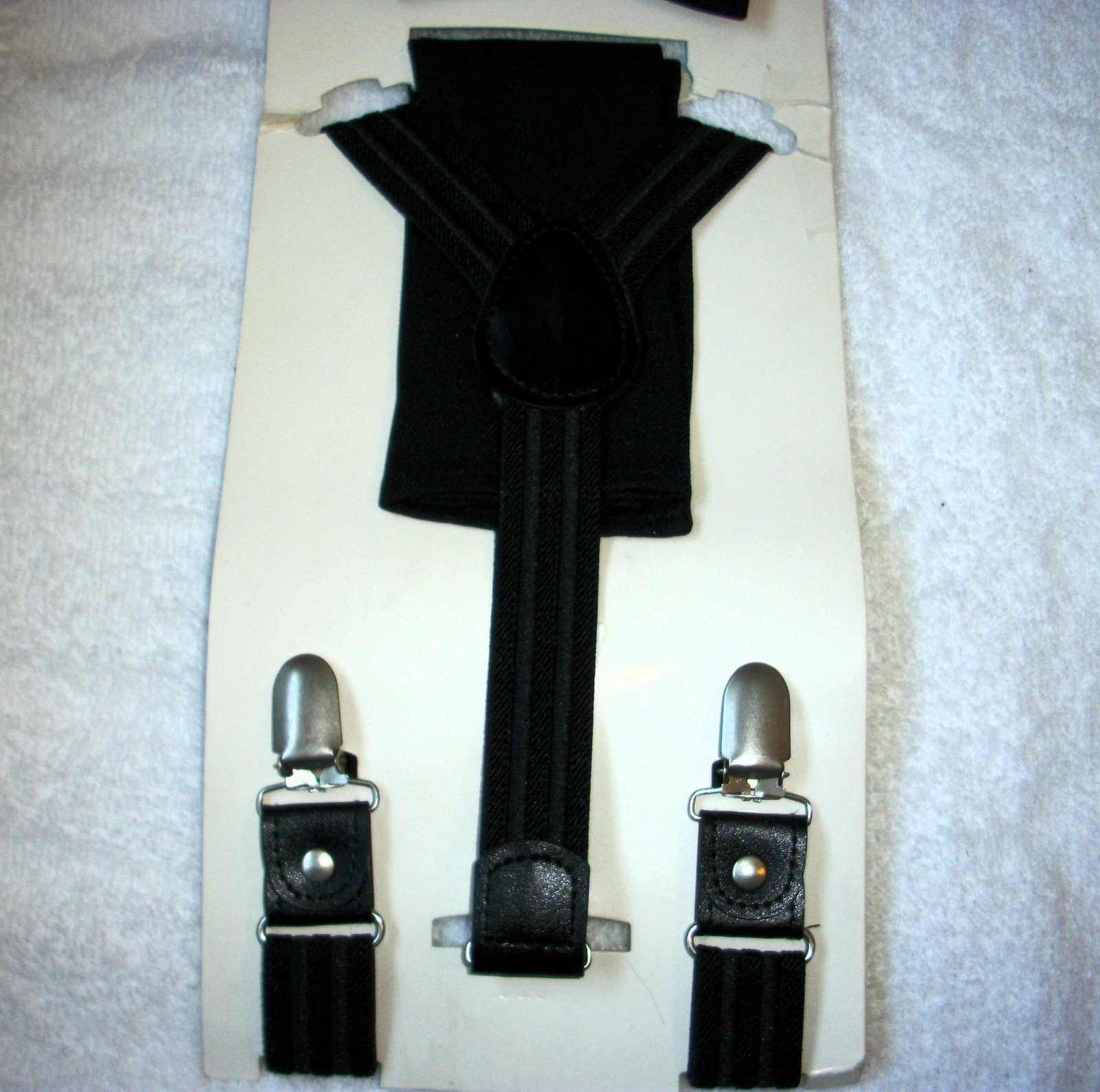 Cat & Jack Boys Bow Tie Suspender Set Handkerchief Black Adjustable Elastic *NWT