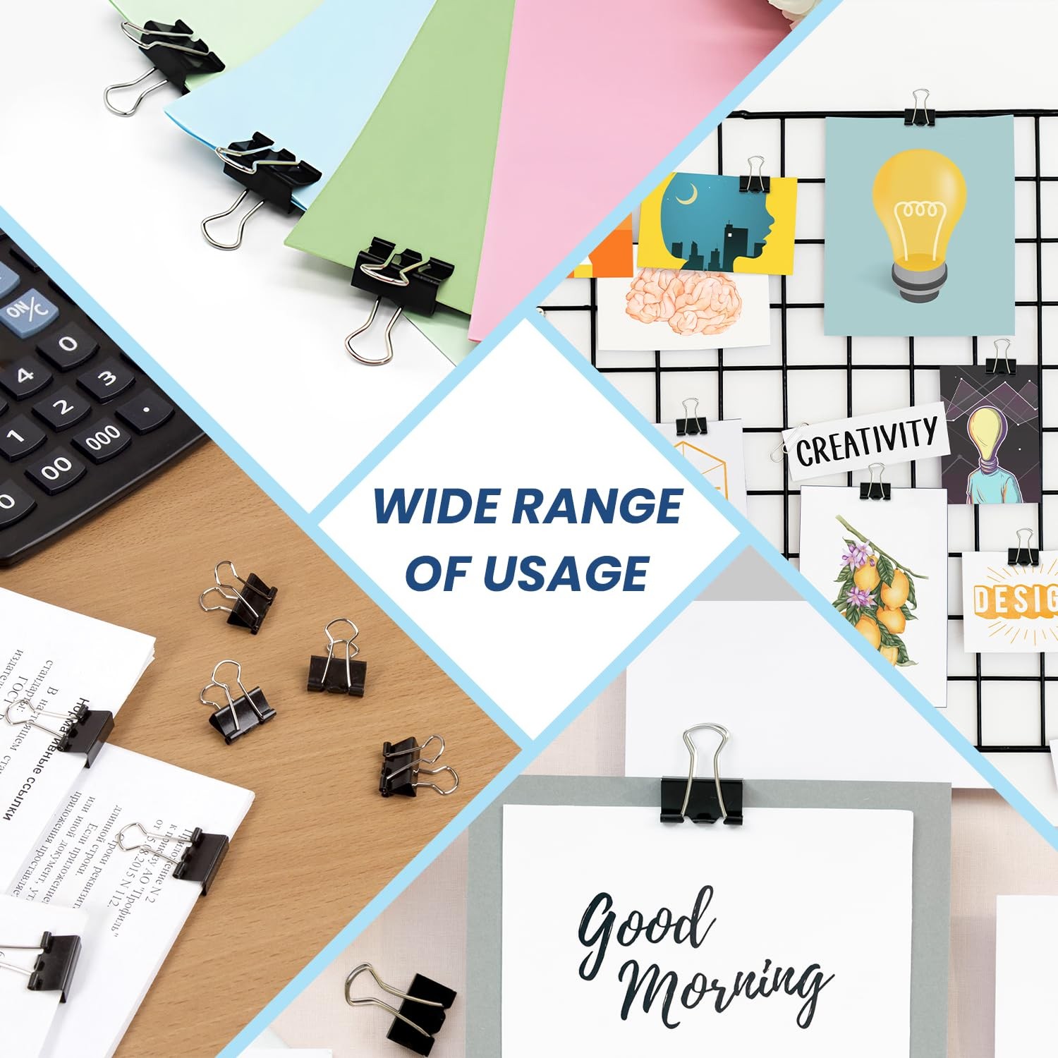 240 Pack Mini Binder Clips, Black Binder Clips, Small Paper Clips 15mm 5/8 Inch