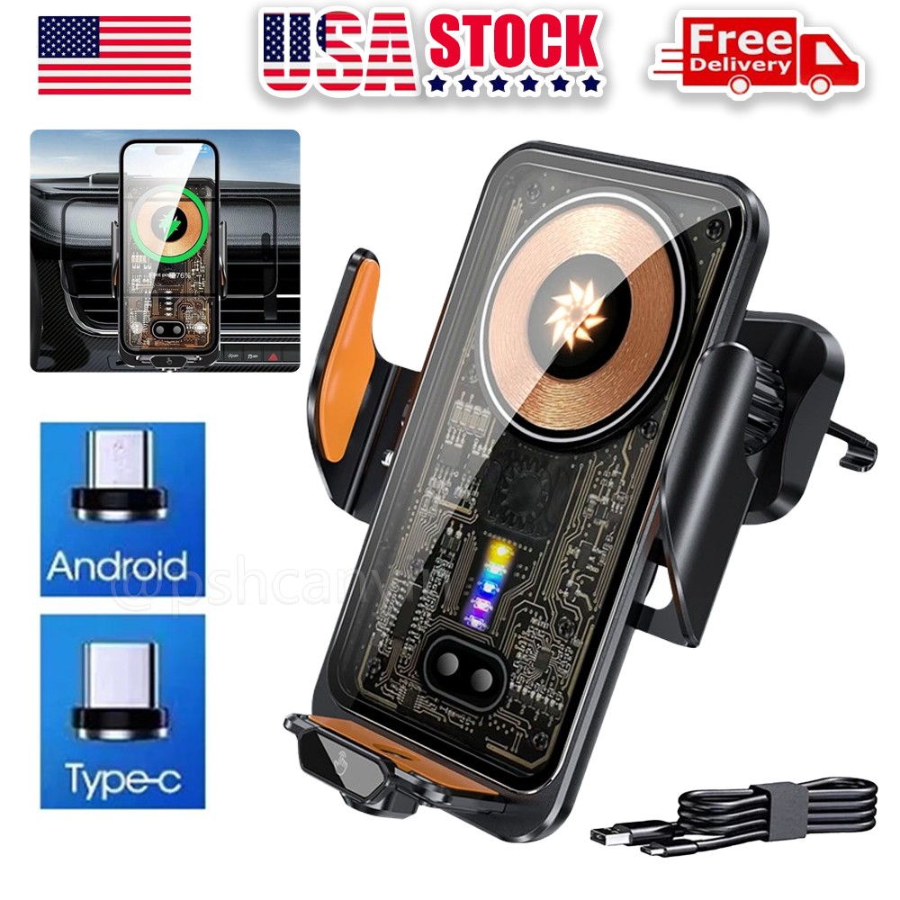 66W Fast Wireless Car Charger Automatic Clamping Mount Air Vent Phone Holder