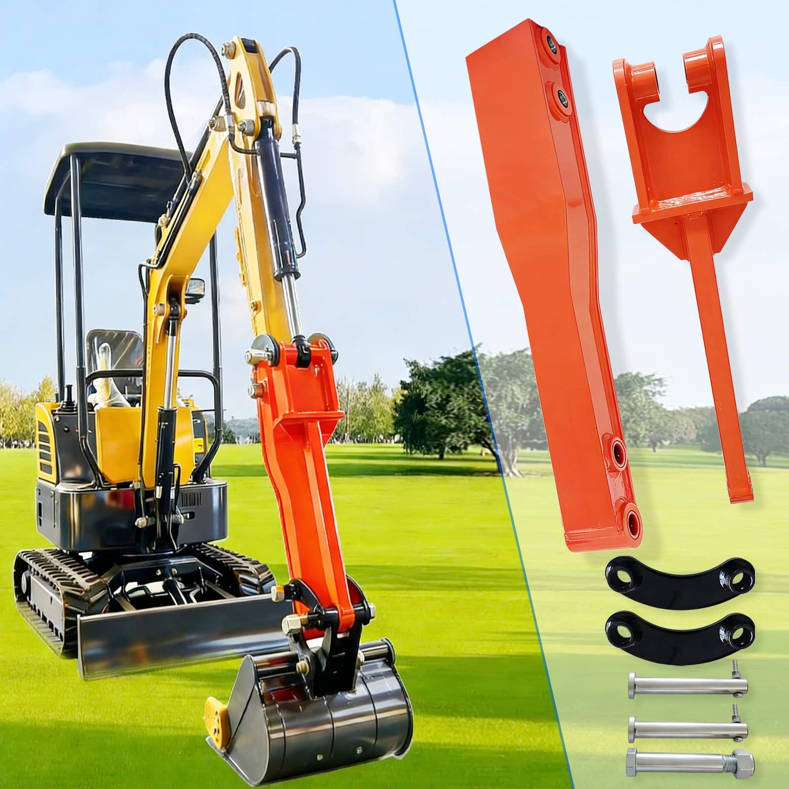 28in，Excavator Arm Extension Kit for 0.8Tons-2tons Mini Excavator