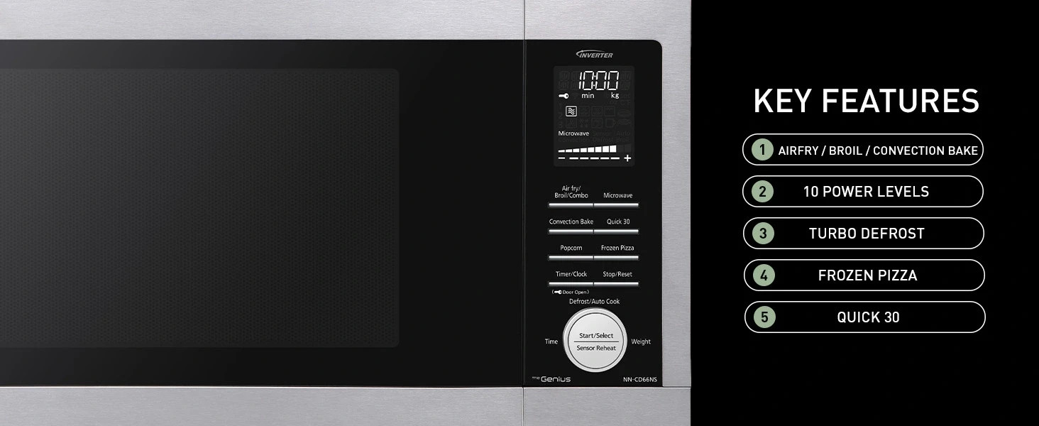 Panasonic 1.3 cu. ft. 4-in-1 Countertop Microwave, Multioven, Airfry, Broil,Bake
