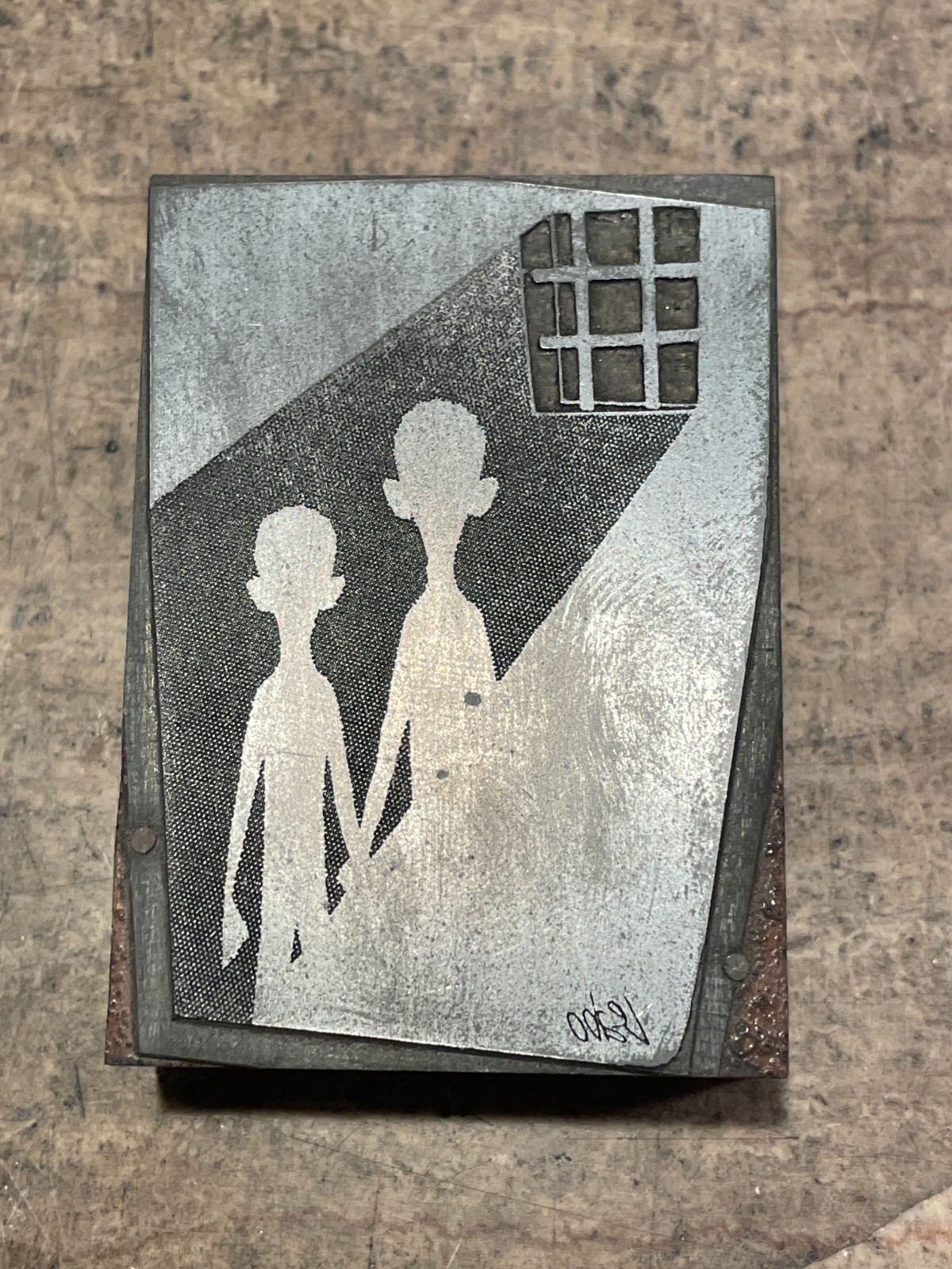 Printing Letterpress Printers Block NAACP 'LEABO' Silhouette W/ Window (1221)