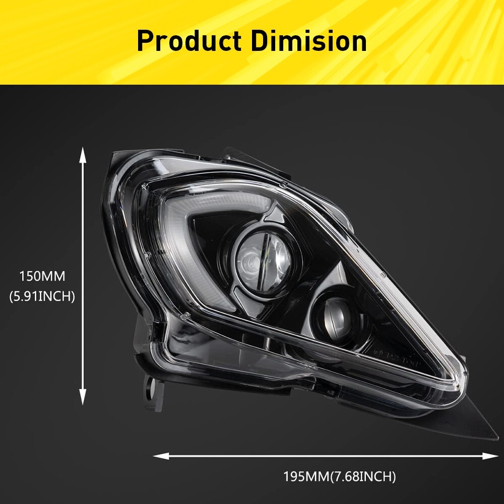 2PCS LED Headlights Set Head Lamps for 2006-2024 YAMAHA YFZ 450 RAPTOR 700 700R