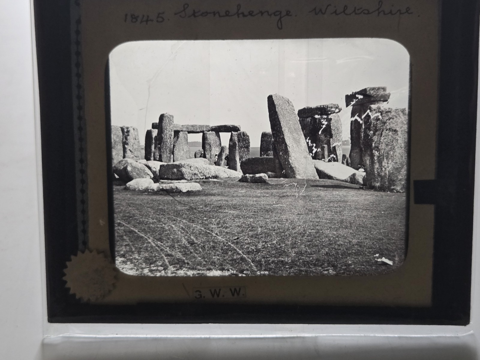 5 Antique Stonehenge Magic Lantern Slides - GWW Photographer - Glass Slides